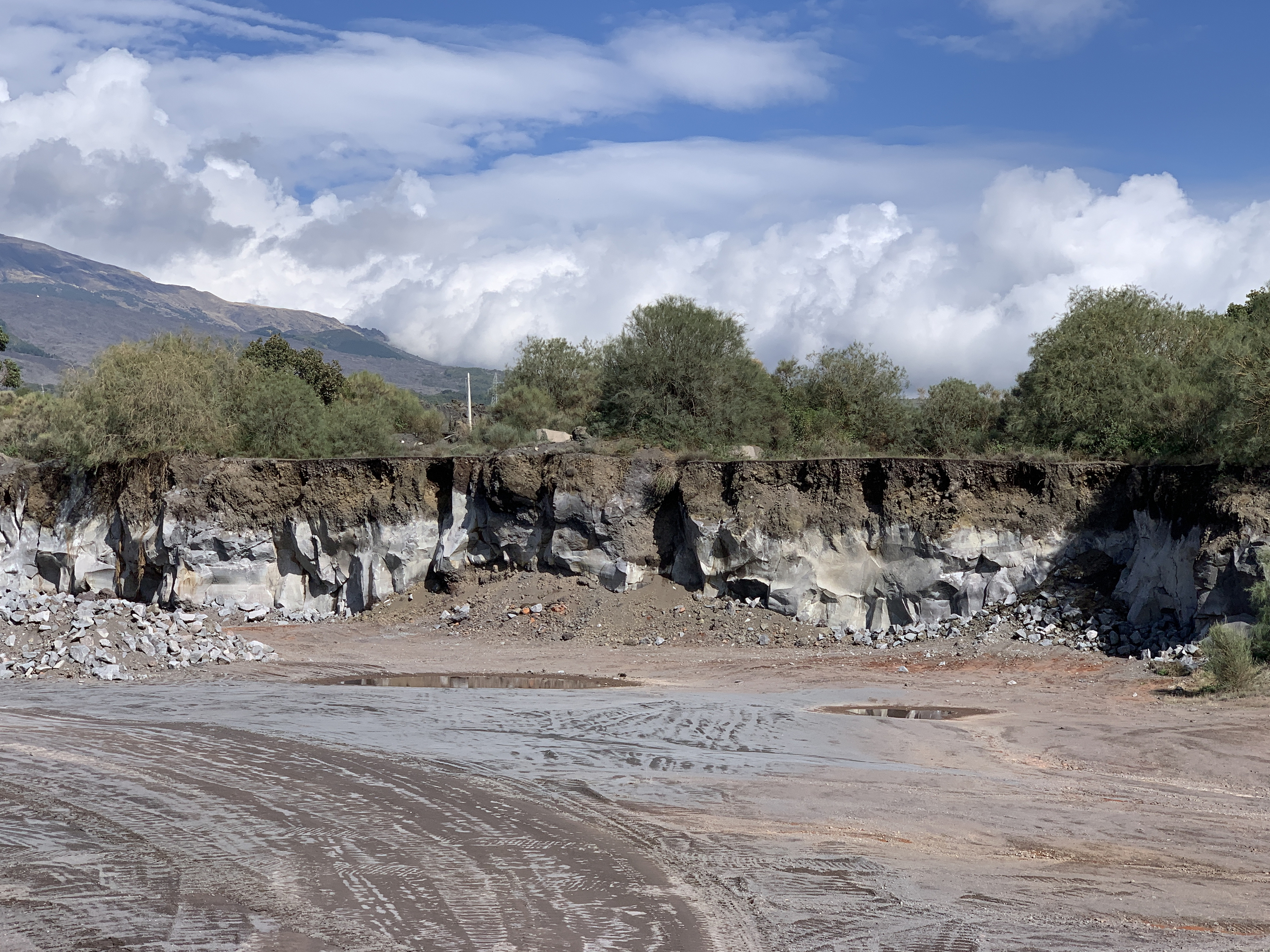 Clay quarry in Sicily near Etna