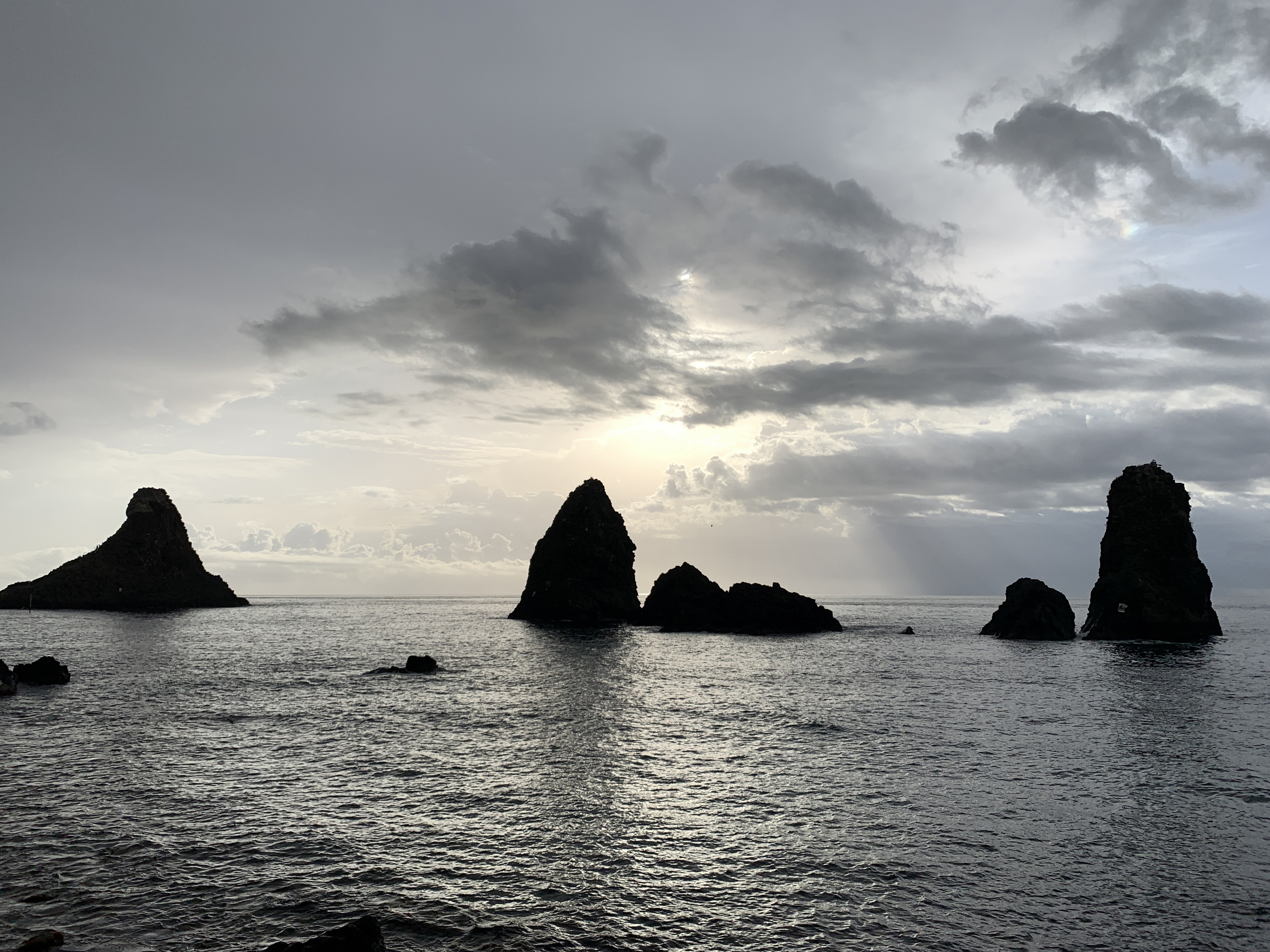 The Islands of the Cyclops, sea stacks off the coast of AciTrezza, Sicily