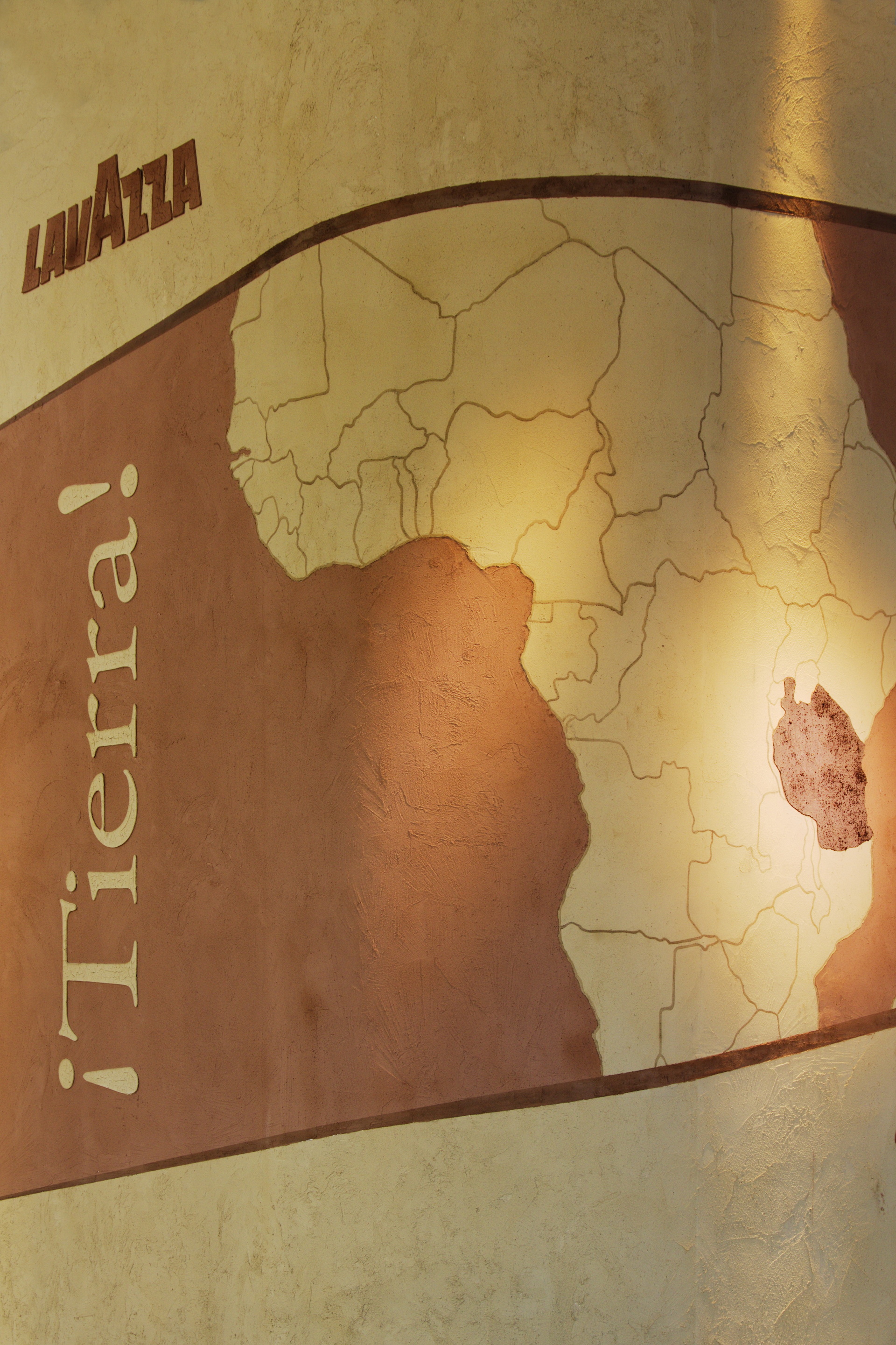 Stand Lavazza Salone del Gusto made with MultiTerra Structured Cacao Caffè Melograno Senape by Matteo Brioni, photo by Matteo Nobili