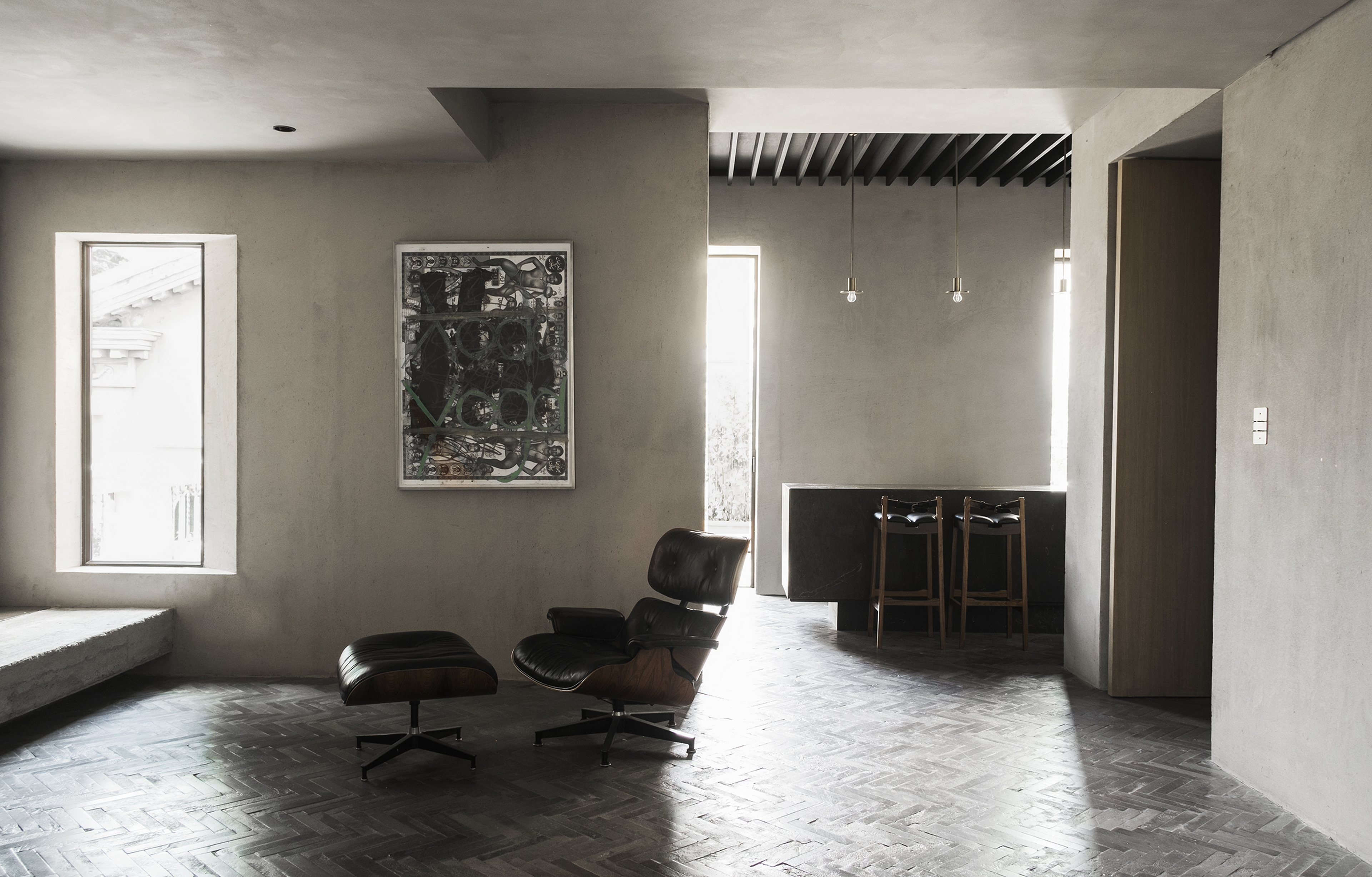 Domus Ru apartment in Rome by MORQ, made with MultiTerra Wabi Sale Grigio, photo by Giulio Aristide