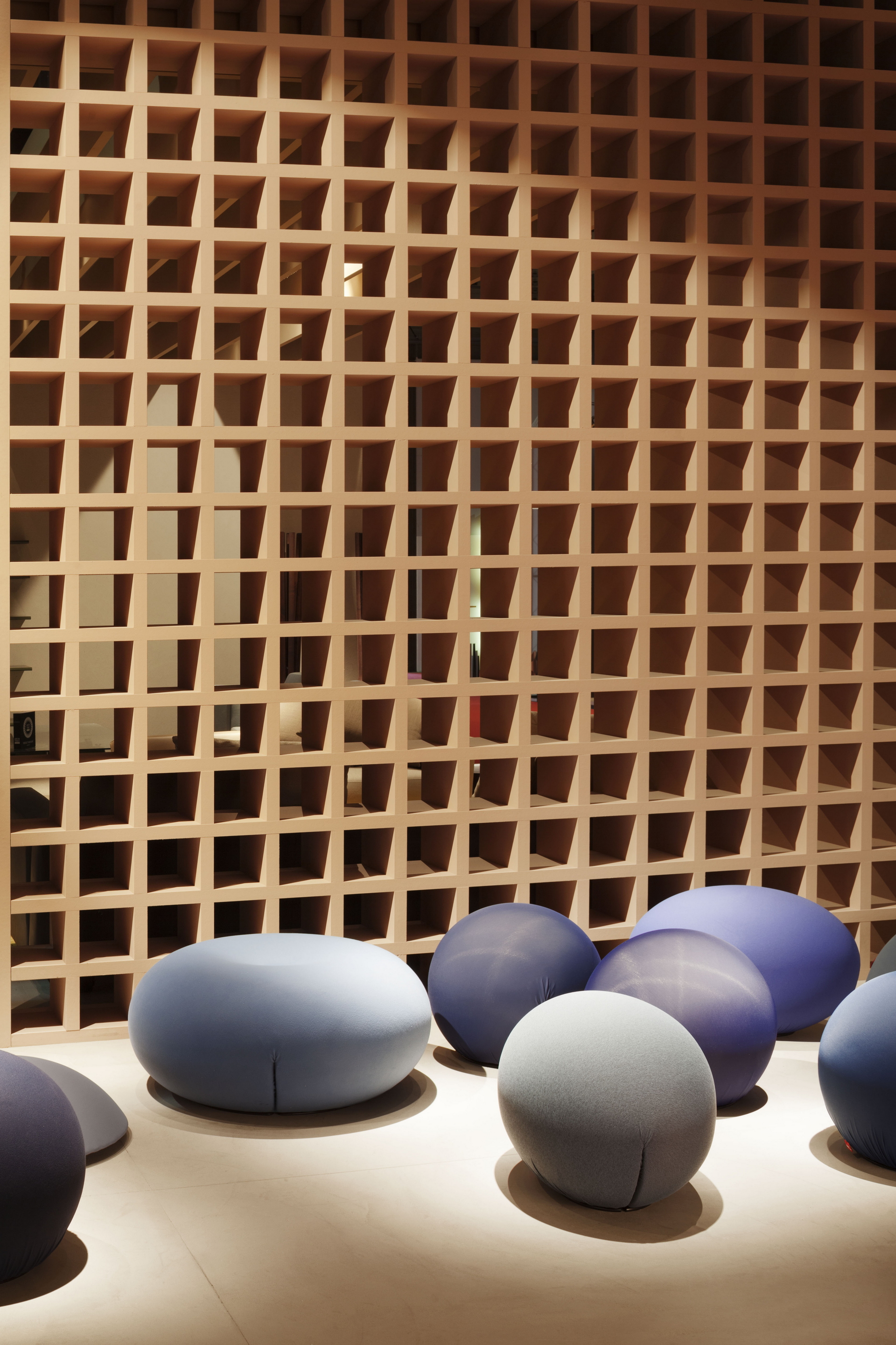 Stand Baleri in the Salone del Mobile Milano, made with MultiTerra Smooth Cannella, photo by Alberto Strada