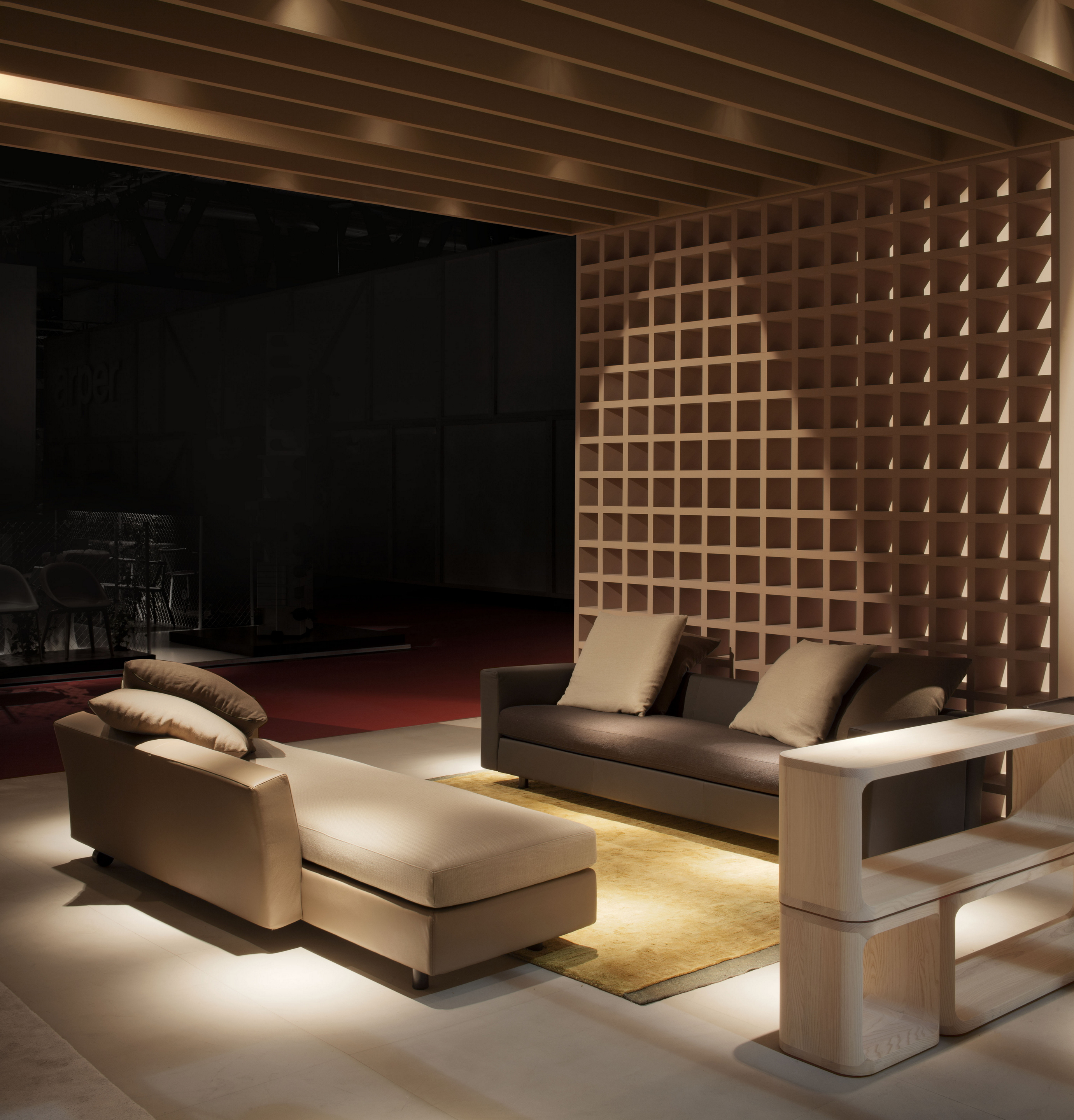 Stand Baleri in the Salone del Mobile Milano, made with MultiTerra Smooth Cannella, photo by Alberto Strada