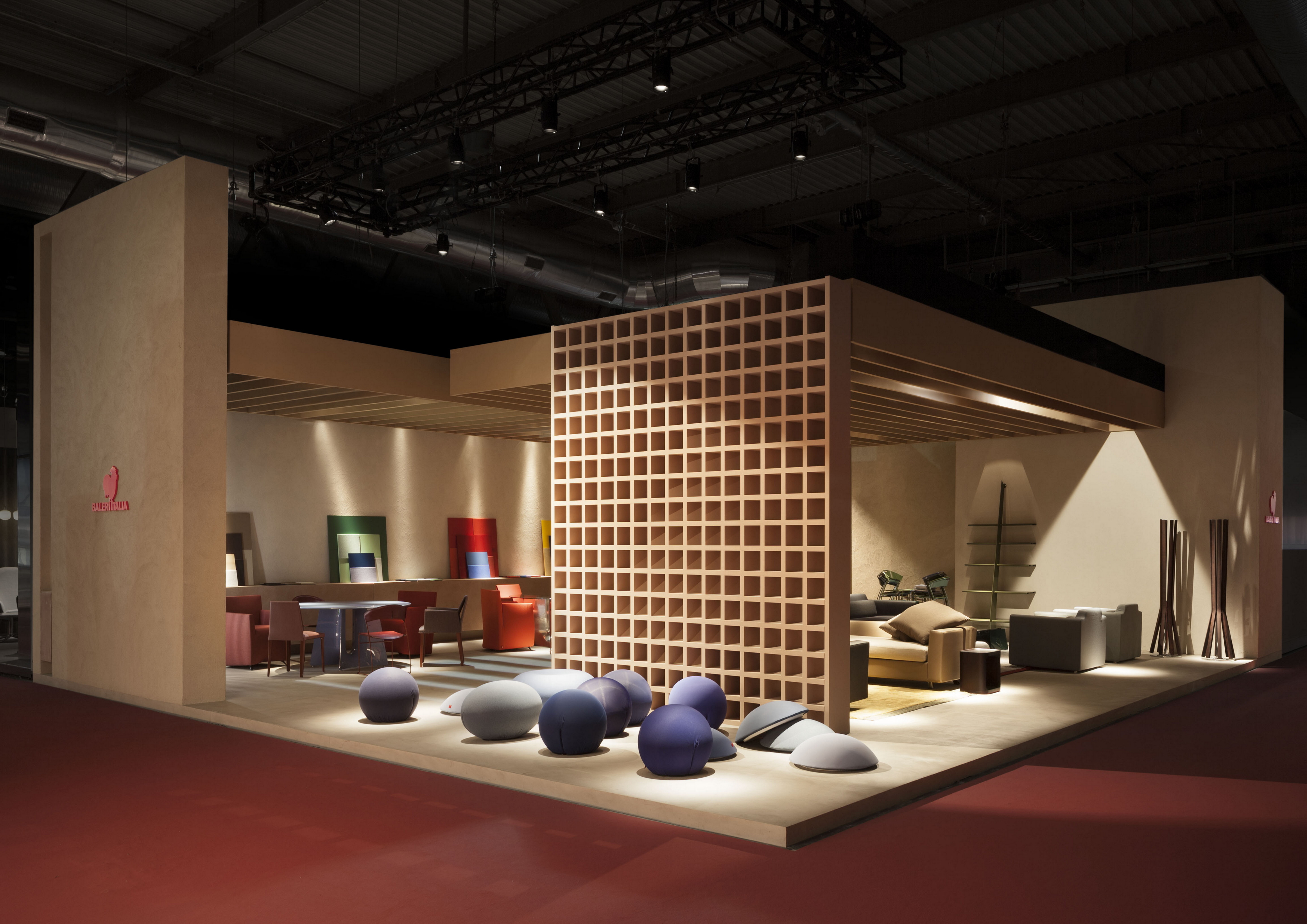 Stand Baleri in the Salone del Mobile Milano, made with MultiTerra Smooth Cannella, photo by Alberto Strada