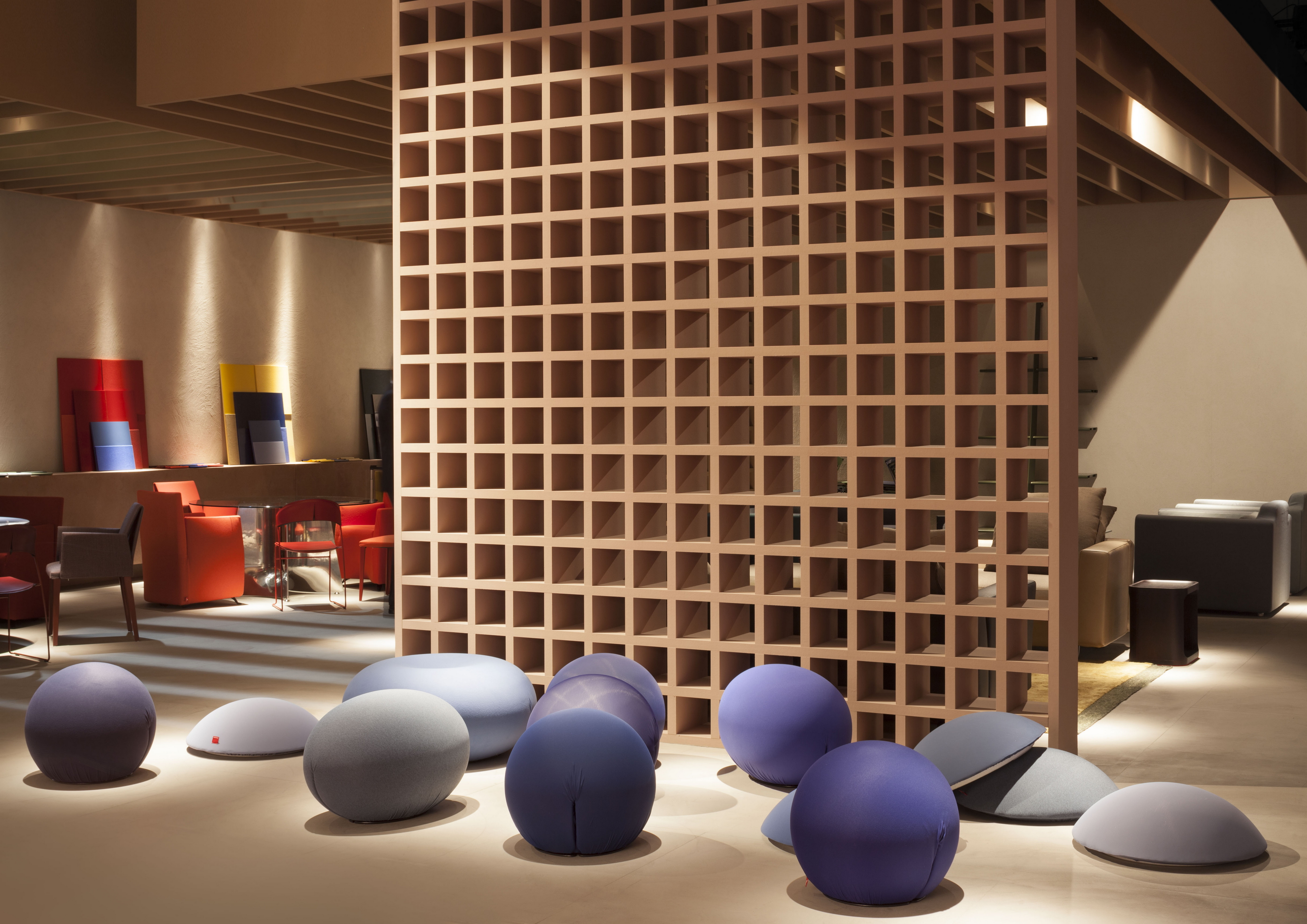 Stand Baleri in the Salone del Mobile Milano, made with MultiTerra Smooth Cannella, photo by Alberto Strada