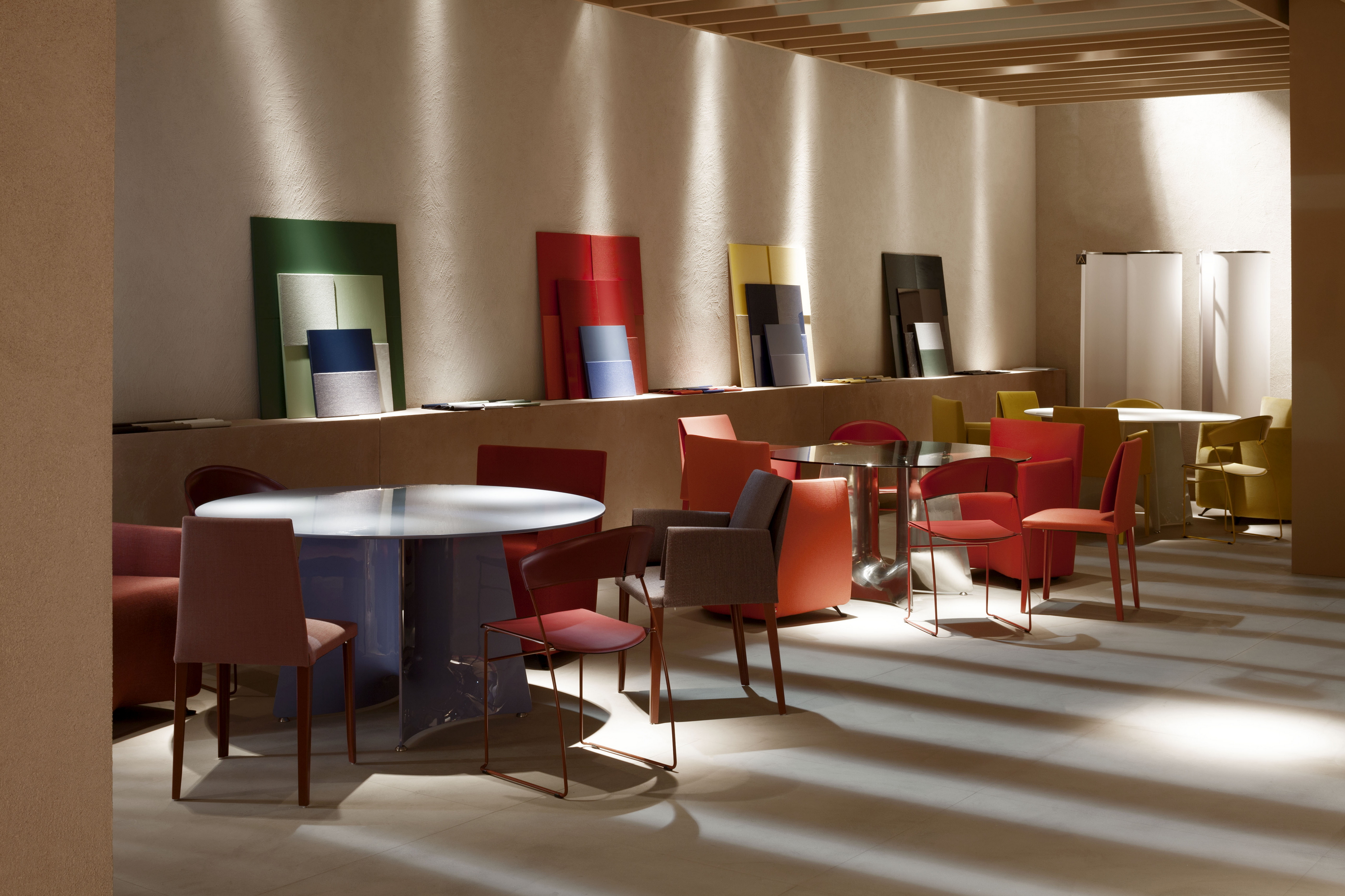 Stand Baleri in the Salone del Mobile Milano, made with MultiTerra Smooth Cannella, photo by Alberto Strada