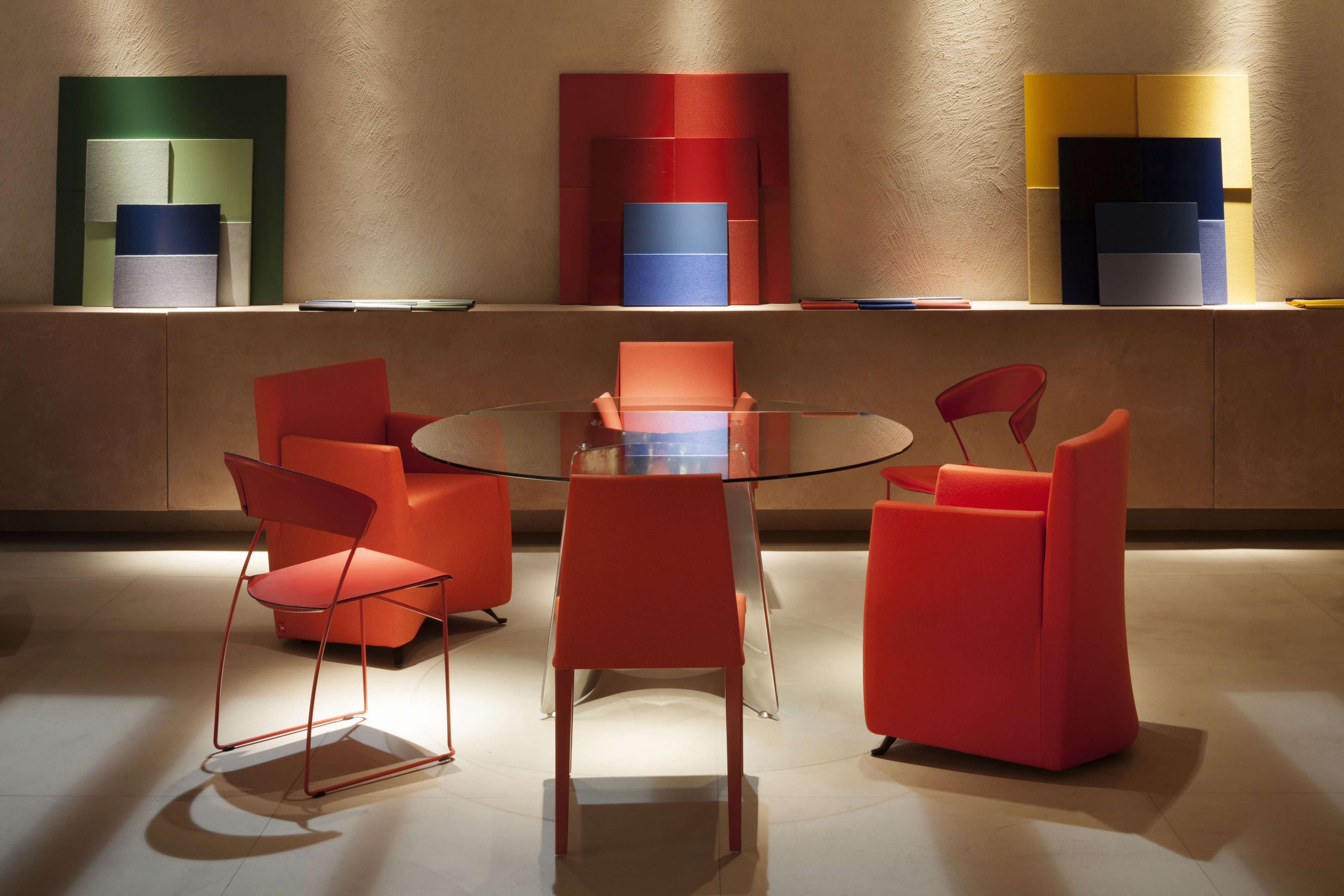 Stand Baleri in the Salone del Mobile Milano, made with MultiTerra Smooth Cannella, photo by Alberto Strada