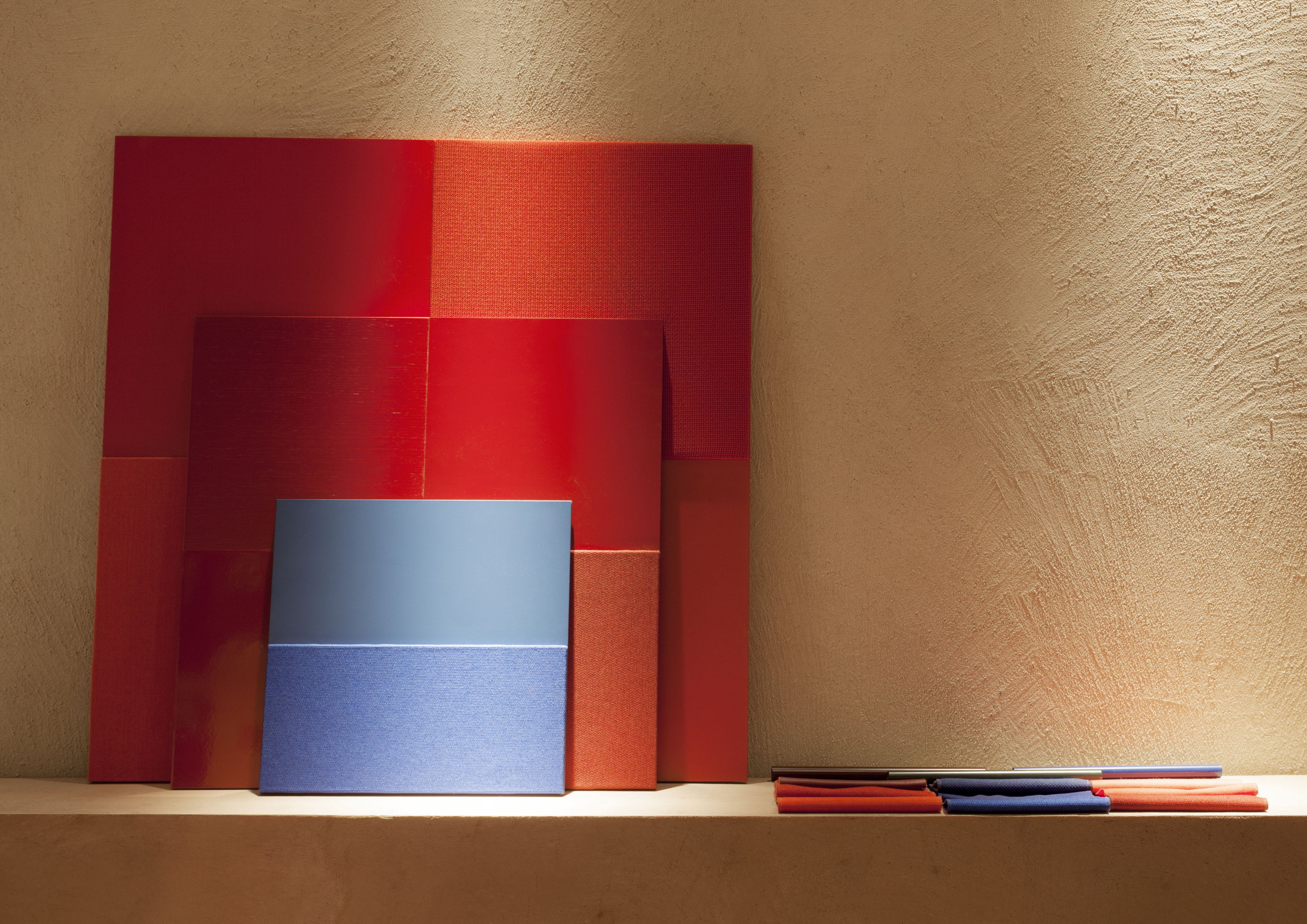 Stand Baleri in the Salone del Mobile Milano, made with MultiTerra Smooth Cannella, photo by Alberto Strada