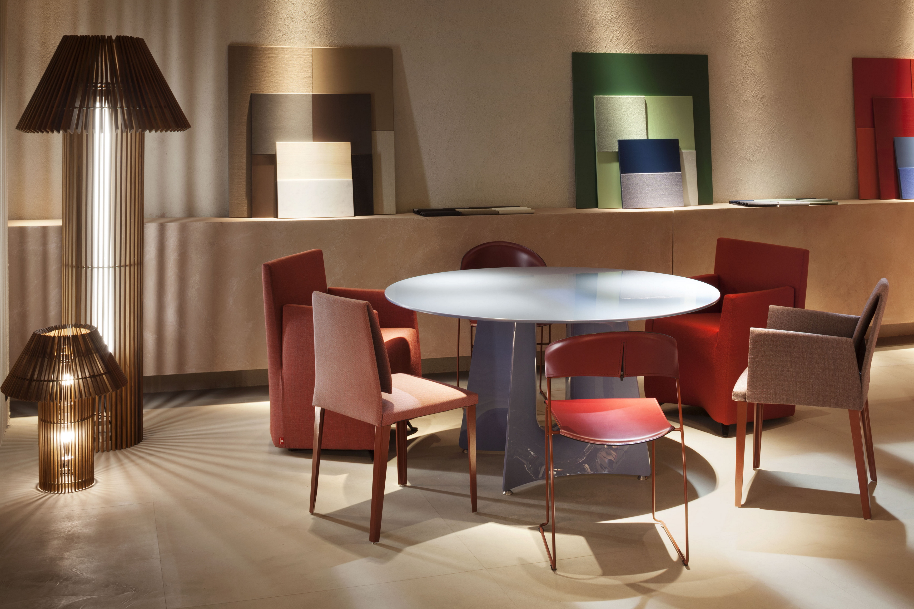 Stand Baleri in the Salone del Mobile Milano, made with MultiTerra Smooth Cannella, photo by Alberto Strada