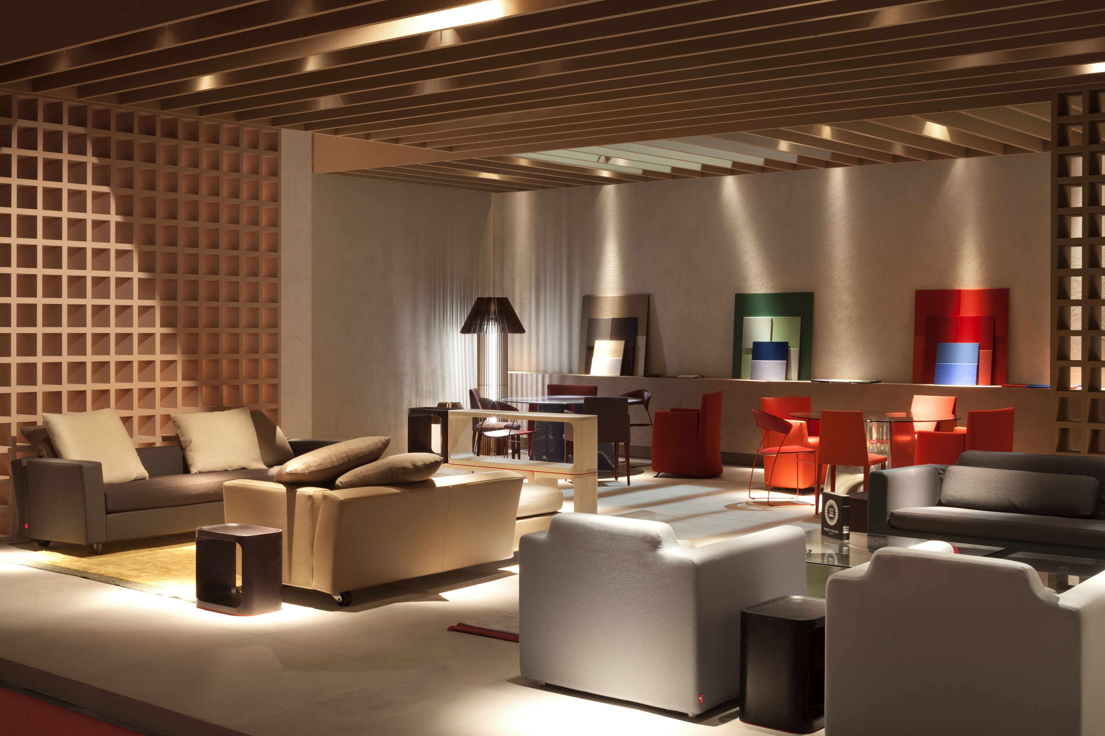 Stand Baleri in the Salone del Mobile Milano, made with MultiTerra Smooth Cannella, photo by Alberto Strada