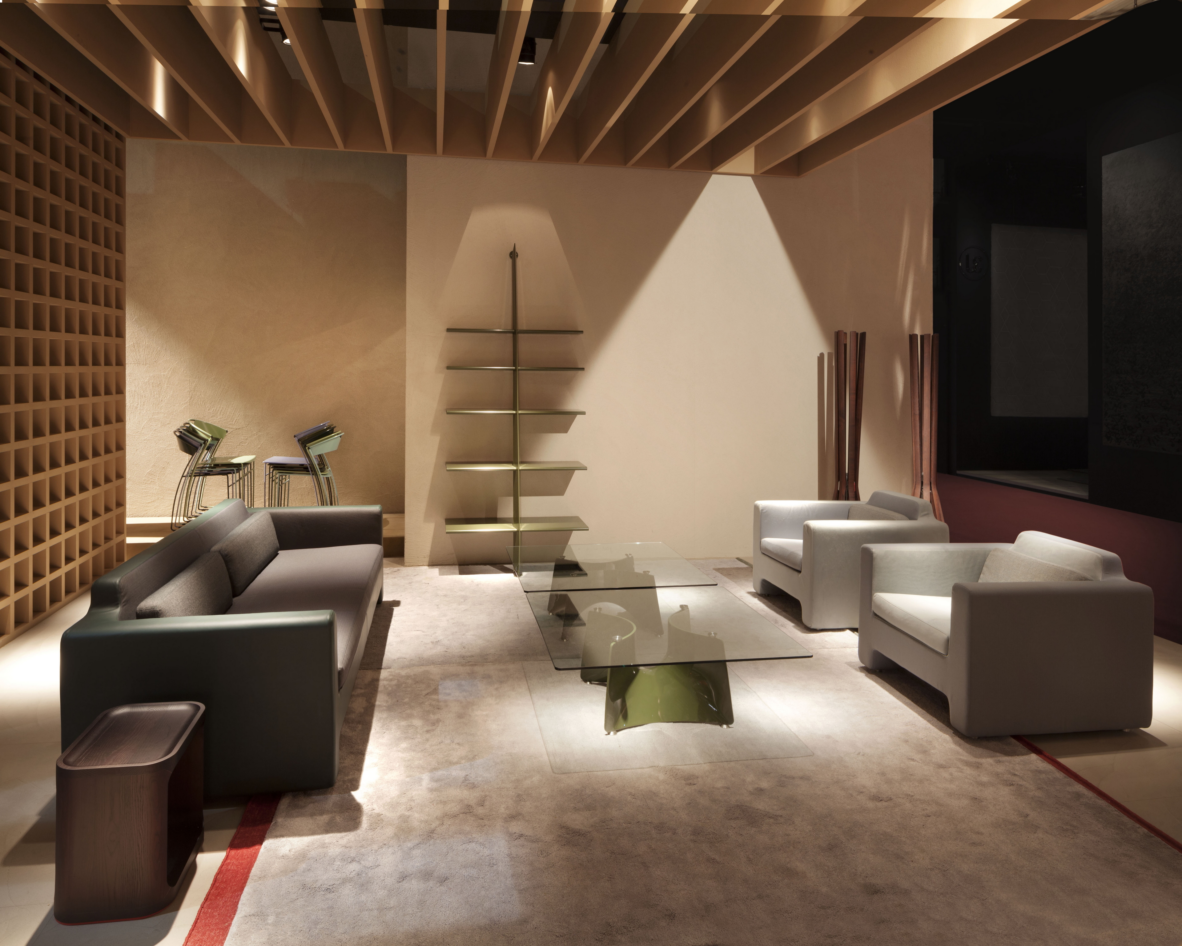 Stand Baleri in the Salone del Mobile Milano, made with MultiTerra Smooth Cannella, photo by Alberto Strada