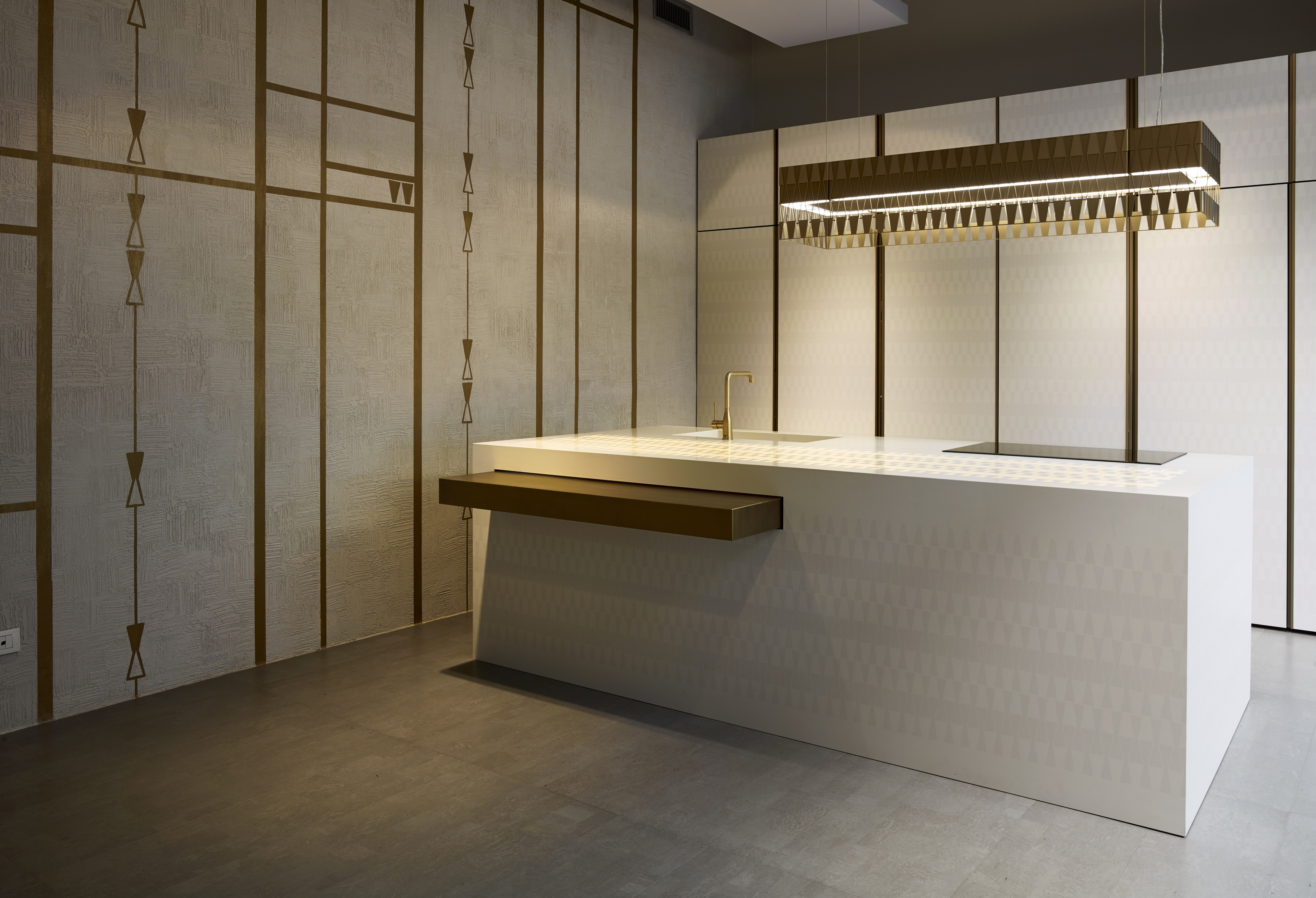 Showroom Elmar Milan TerraEvoca 2 layers Custom and Panna made by Matteo Brioni