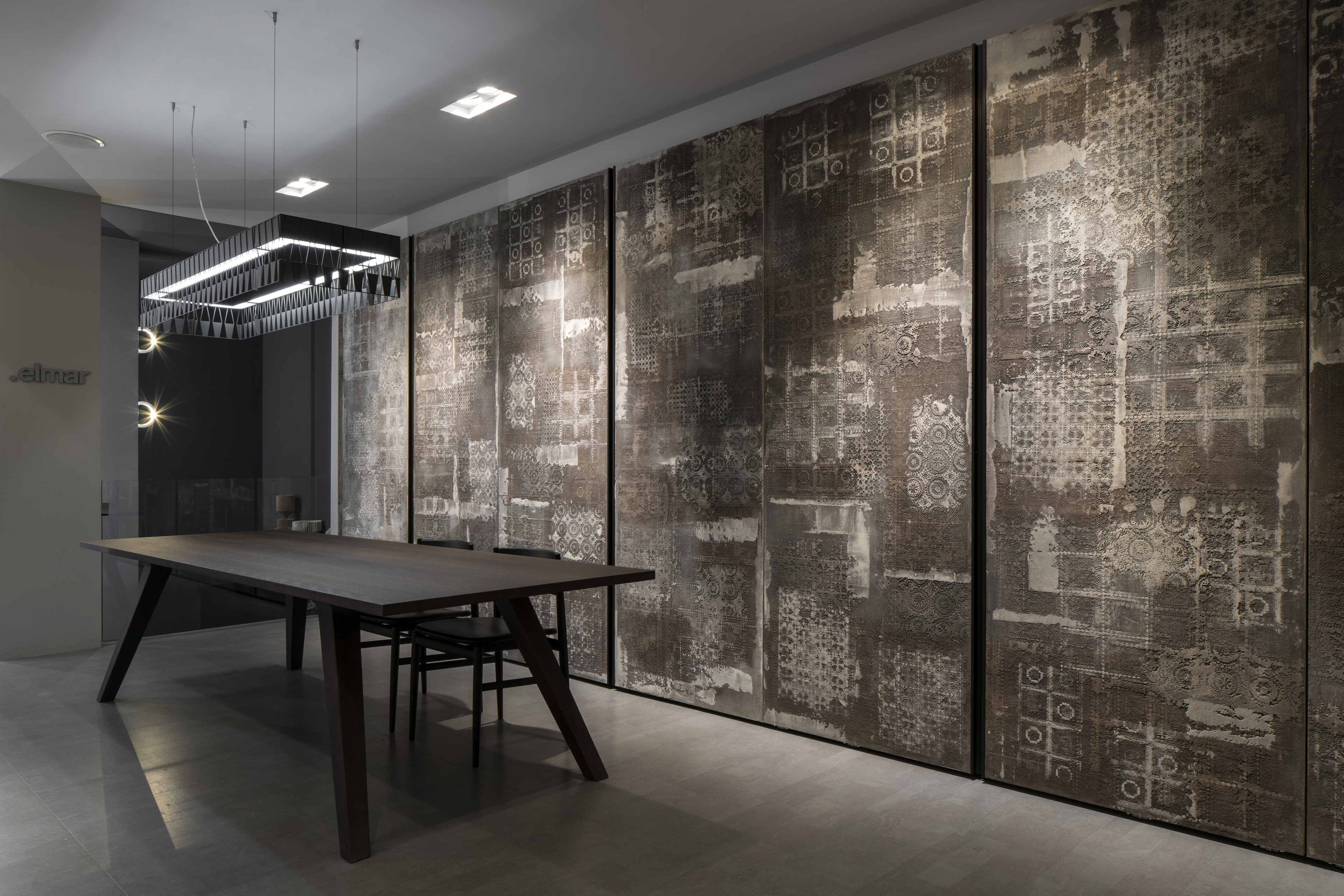 Showroom Elmar Milan made with TerraEvoca 4 layers Cammeo and Panna by Matteo Brioni