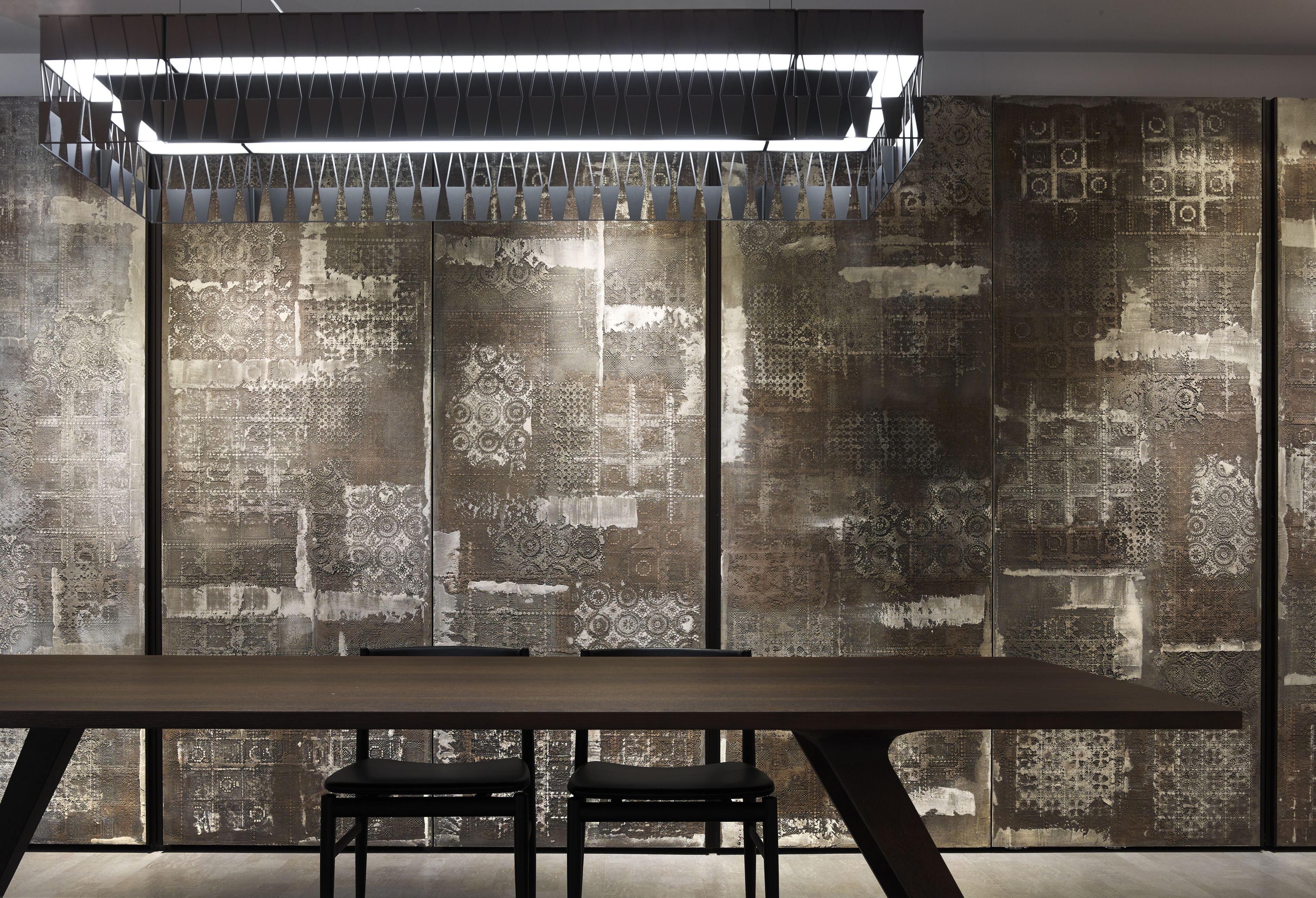 Showroom Elmar Milan made with TerraEvoca 4 layers Cammeo and Panna by Matteo Brioni