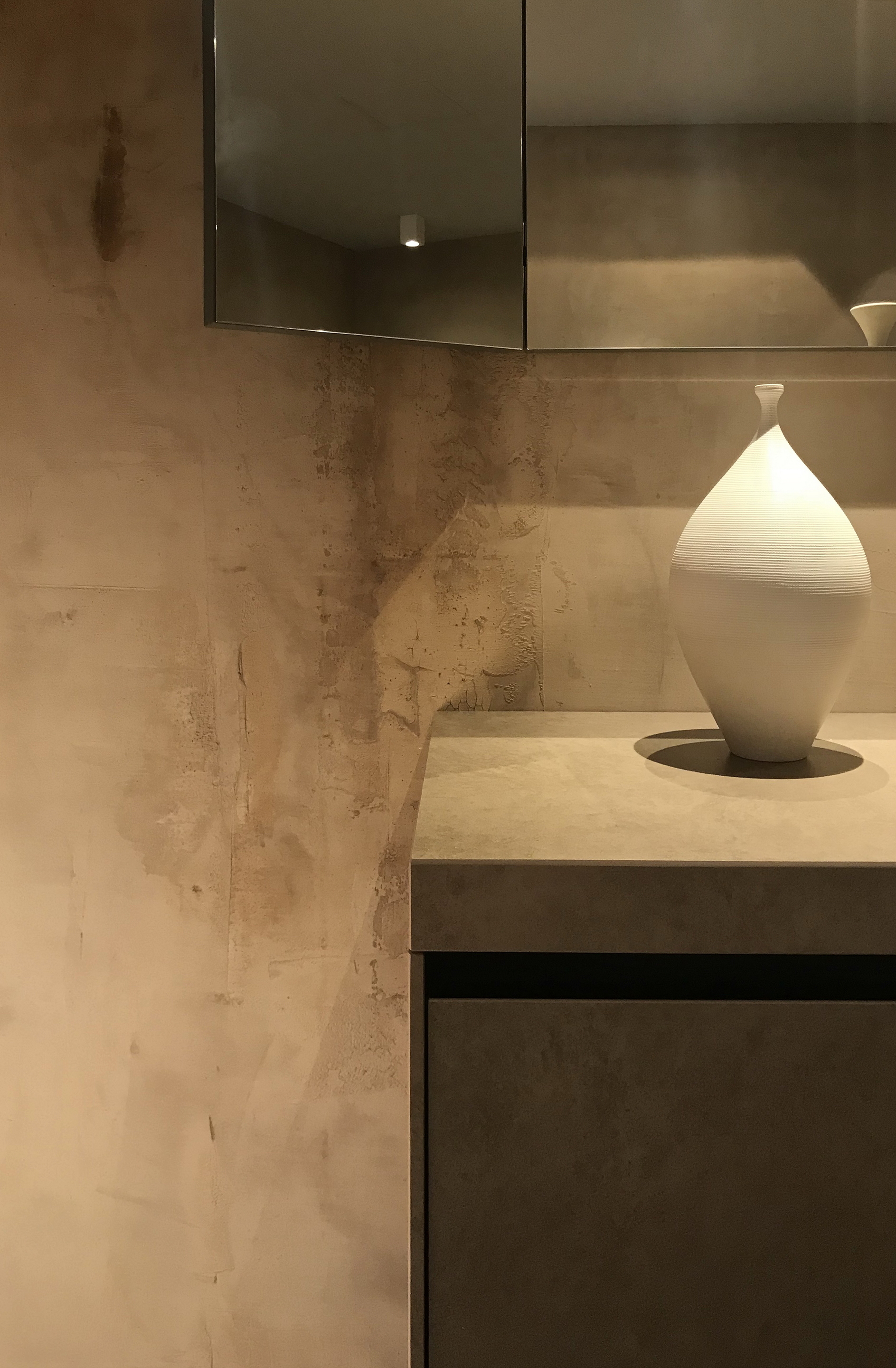 Showroom Elmar in Milan, TerraVista Wabi Cipria by Matteo Brioni