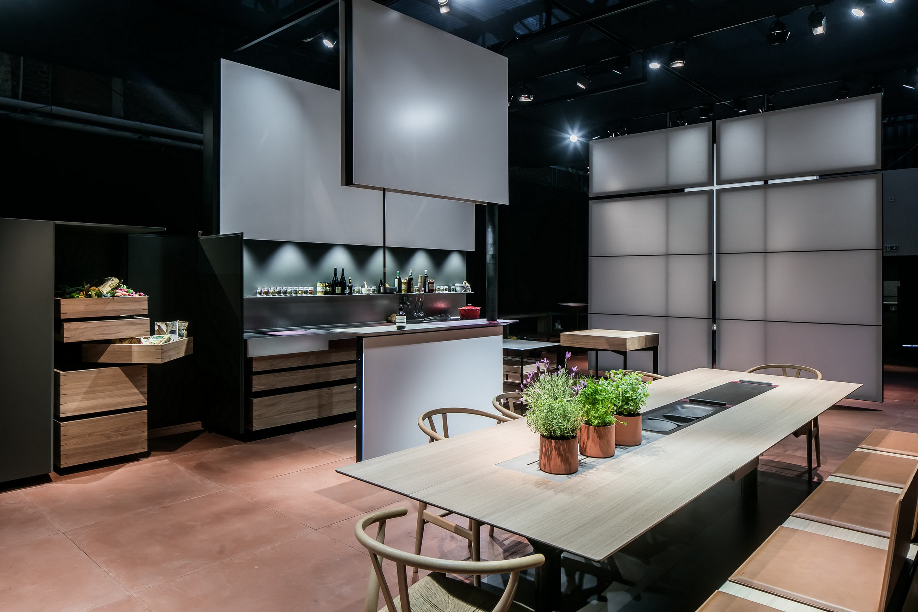 Stand Bulthaup Salone del Mobile 2018 Milan, made with TerraTon Floor Structured Custom, photo by Bulthaup International