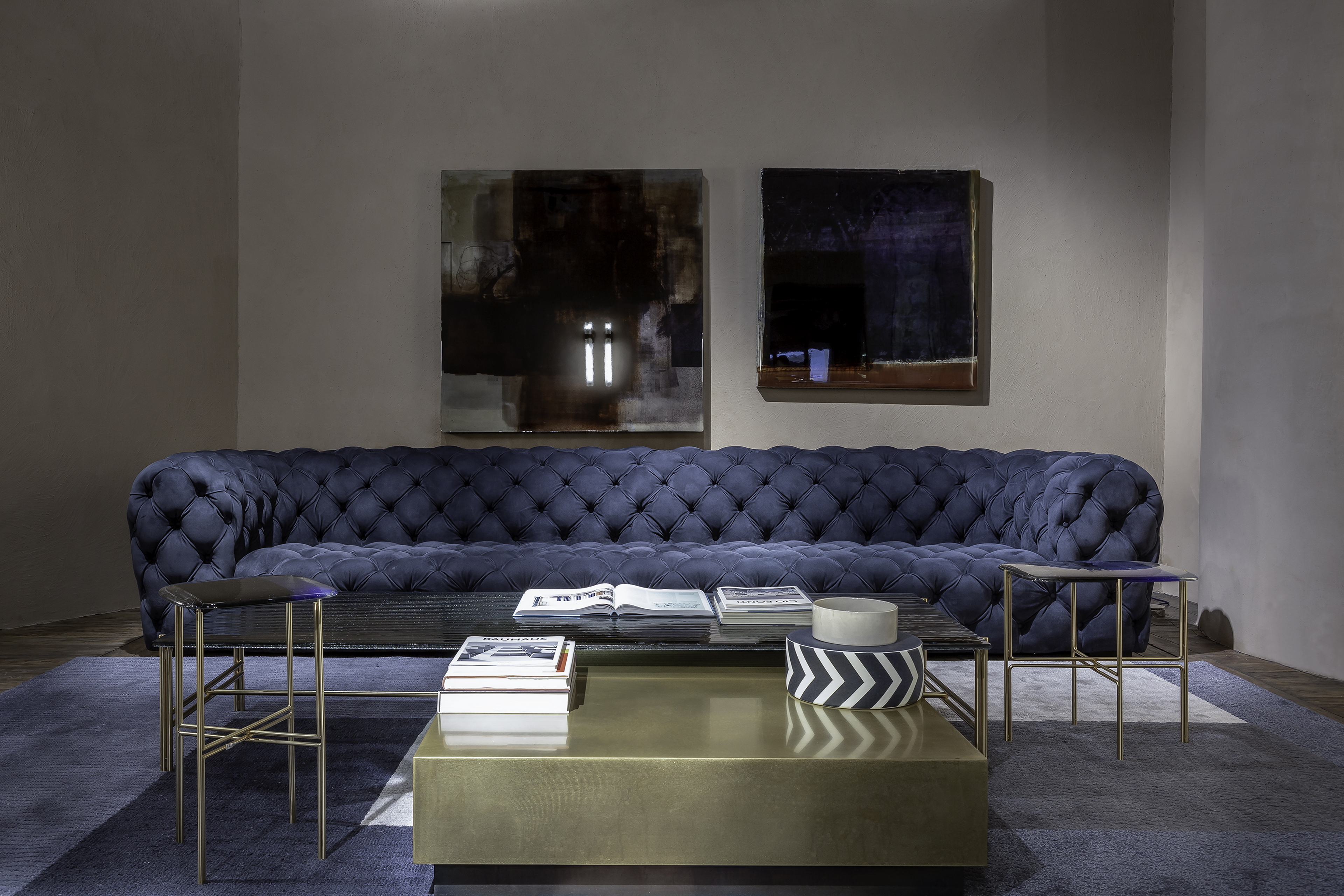 Baxter showroom in Rome by Baxter made with TerraVista Wabi Sale Grigio, photo by Silvana Spera