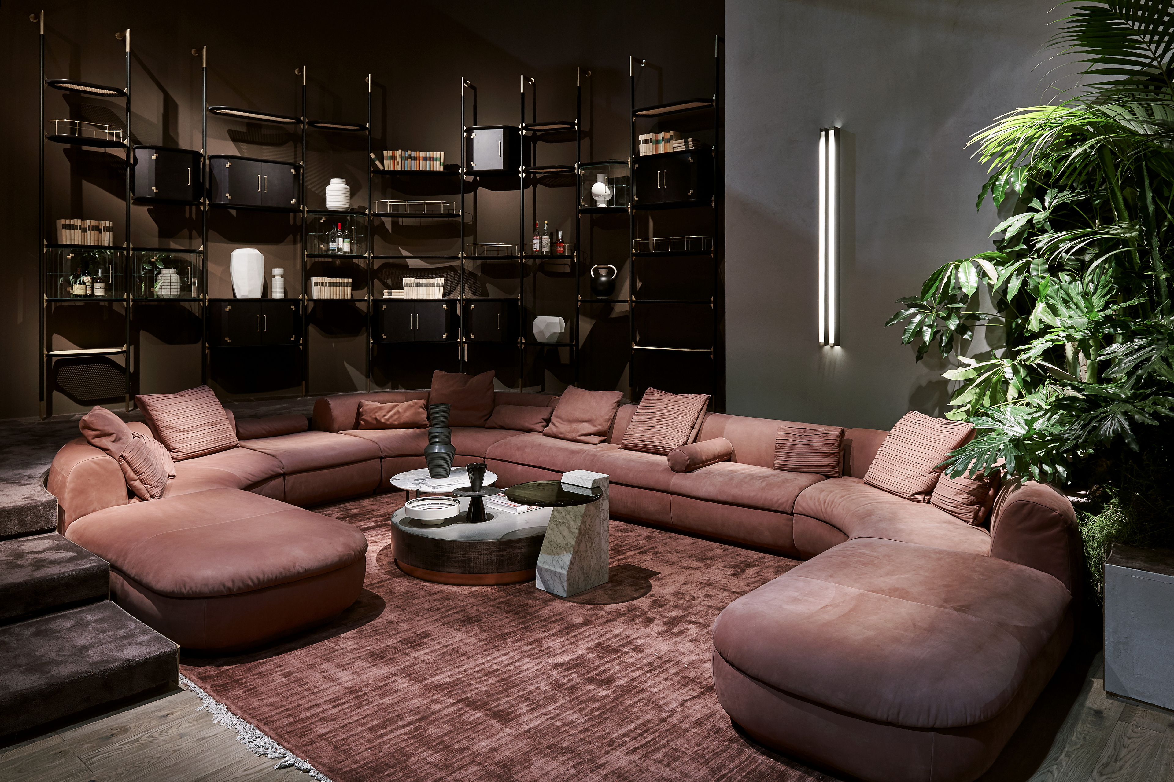 Baxter stand in the Salone del Mobile, Milan, made with TerraVista Wabi Sale Grigio, photo by James Stokes