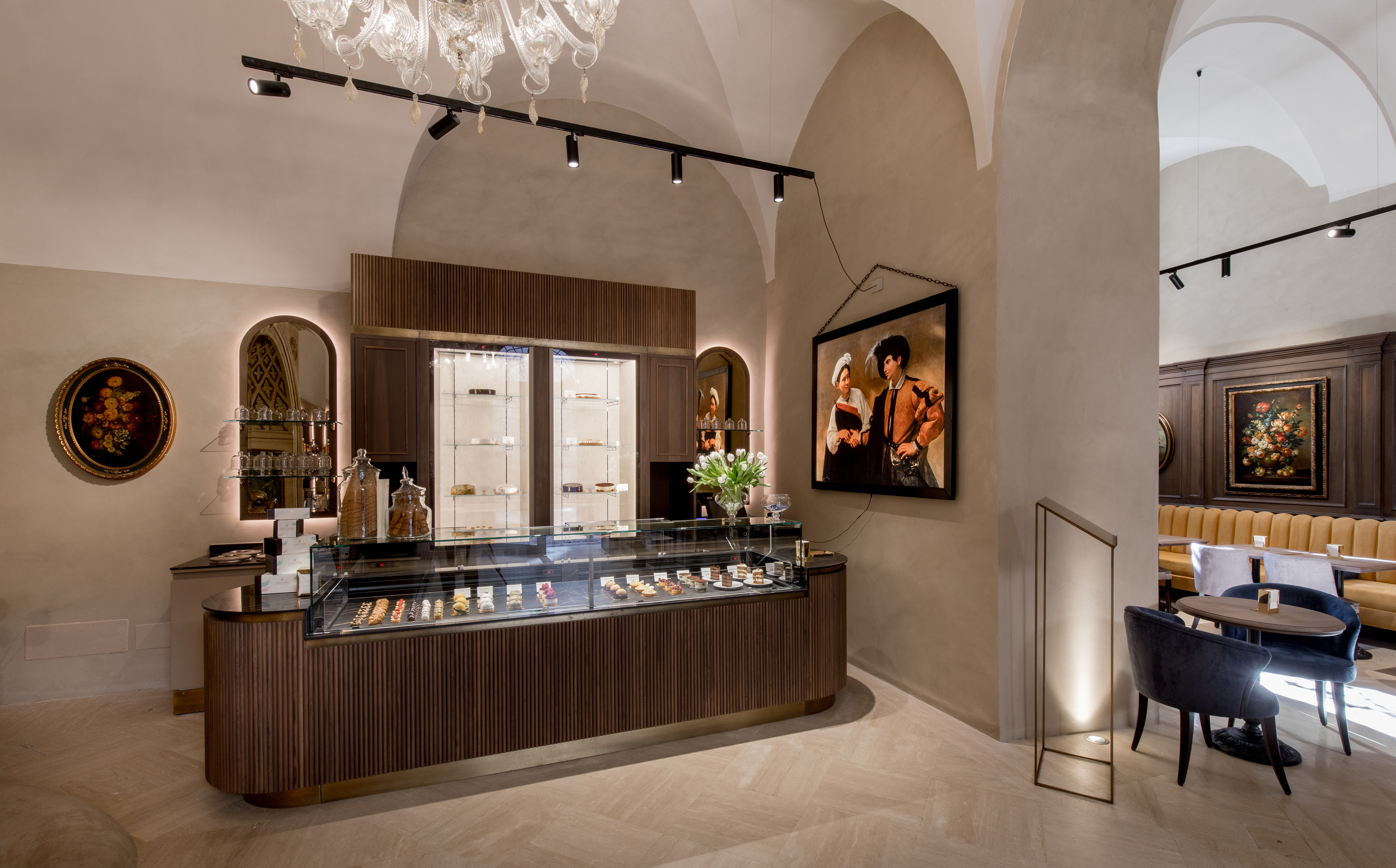 Caffè Doria in Rome, by GA.PI.RO.MA Srl, made with TerraVista Structured Plus Panna photo by Giampaolo Pauselli