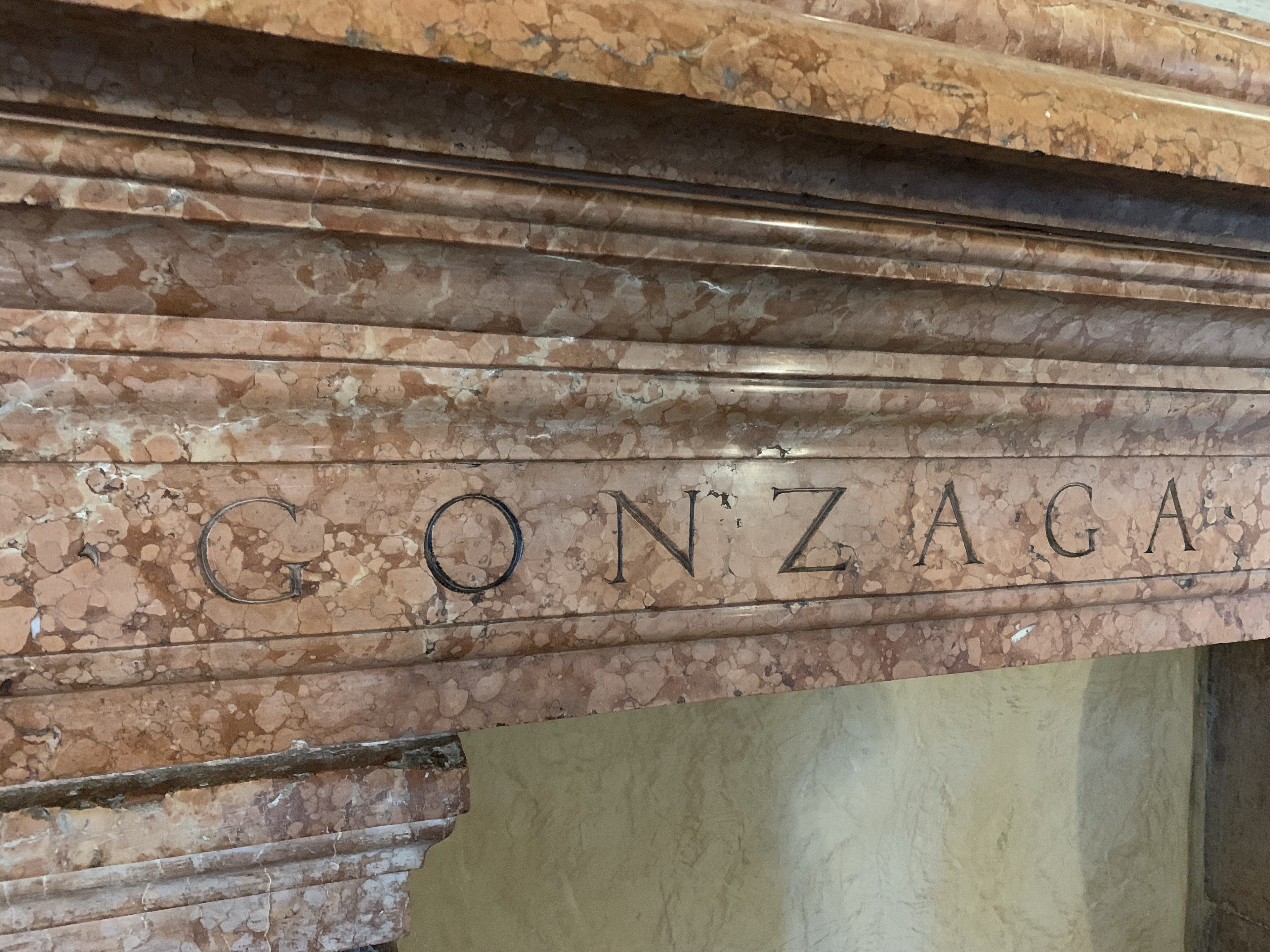 Monumental fireplace in the ducal palace in Mantua