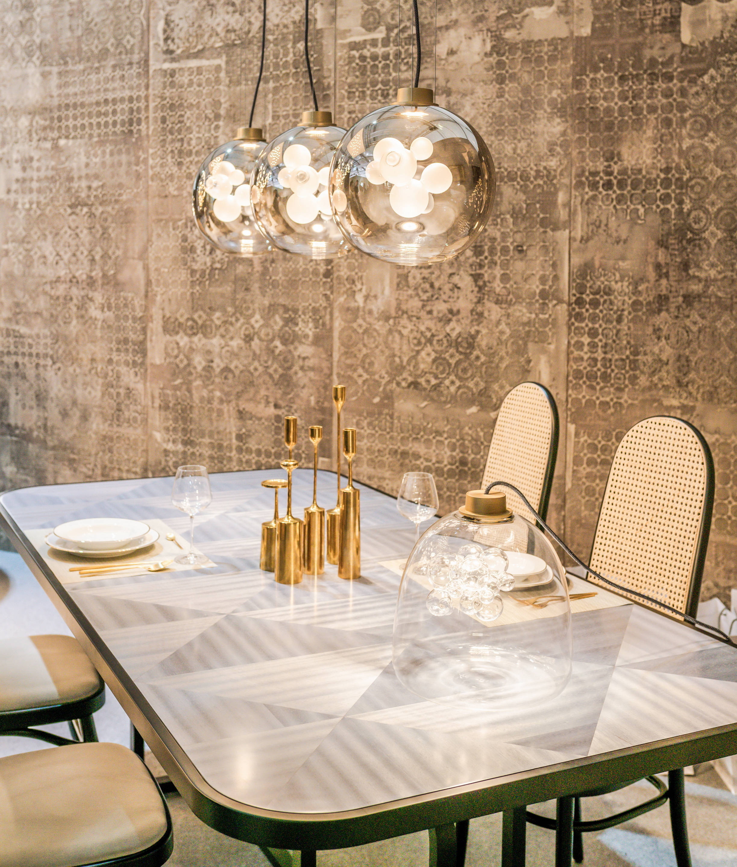 Matteo Brioni stand in Downtown Design Dubai 2018 made with TerraEvoca 4 Layers Custom Damasco, photo by Sofronia Oana Maria Minuti