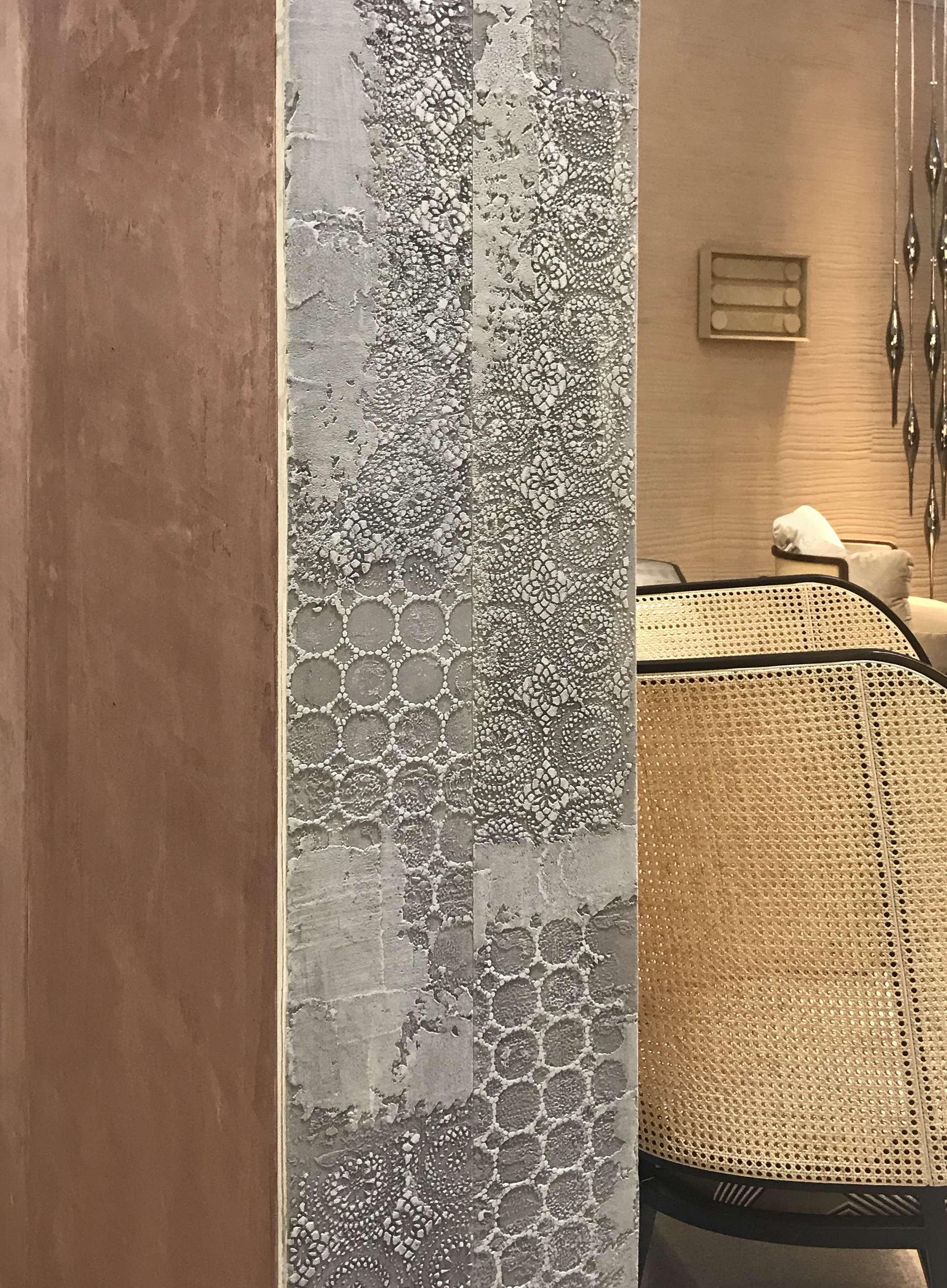 Matteo Brioni stand in Downtown Design Dubai 2018 made with TerraEvoca 4 Layers Custom Damasco