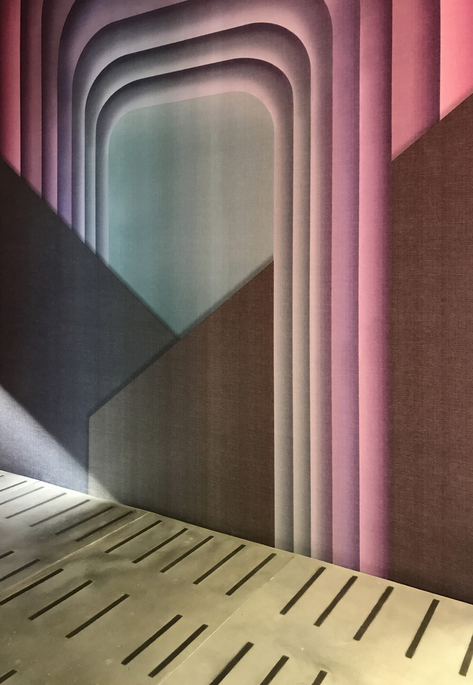 Stand Wall&#038;Deco in Milan made with Matteo Brioni mineral floor finishing TerraTon Floor Smooth Sale Grigio and Cannella with gray inserts Terraframe Fragment by Marialaura Rossiello Studio Irvine