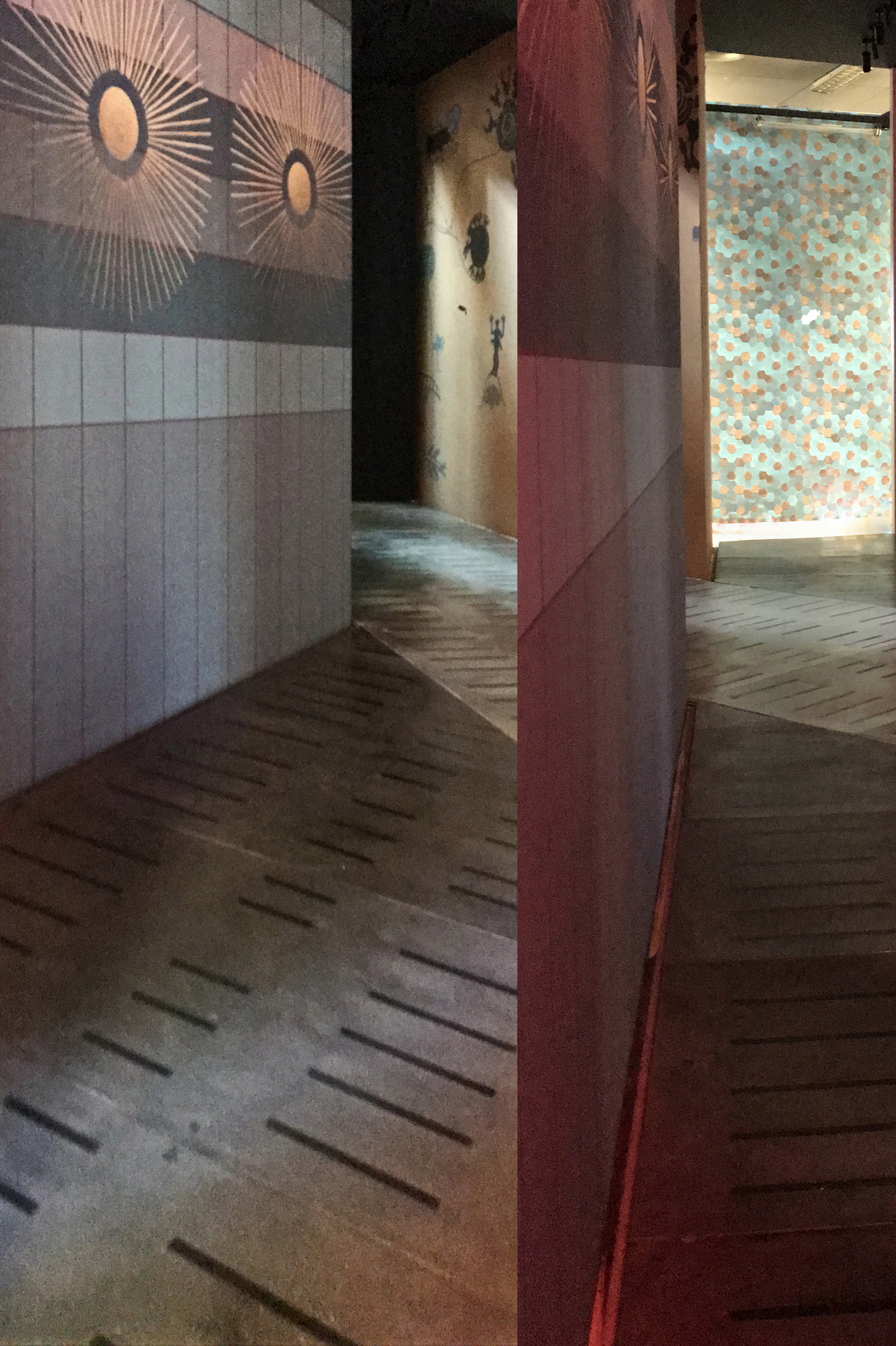 Stand Wall&#038;Deco in Milan made with Matteo Brioni mineral floor finishing TerraTon Floor Smooth Sale Grigio and Cannella with gray inserts Terraframe Fragment by Marialaura Rossiello Studio Irvine