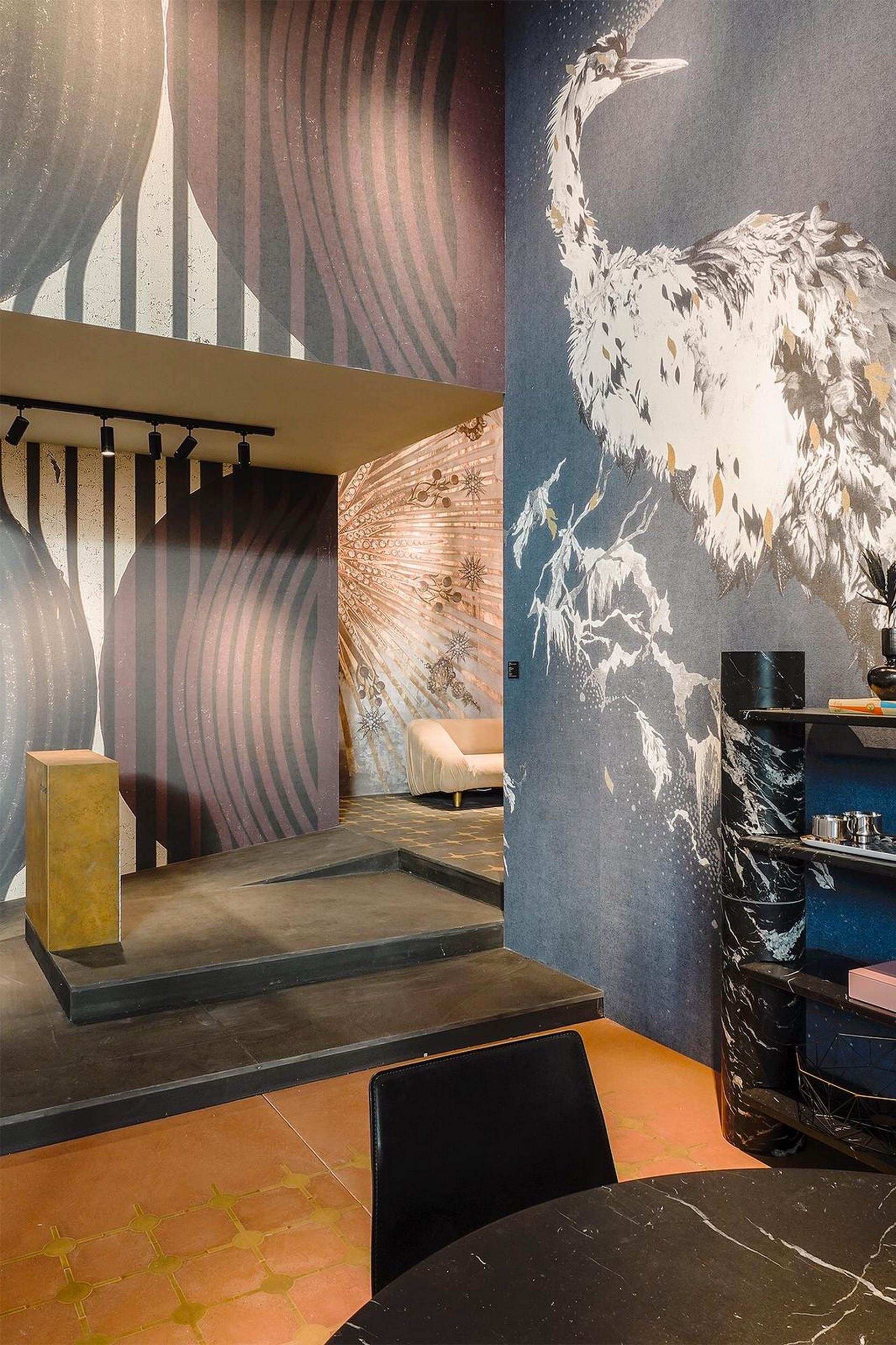 Stand Wall&#038;Deco in Maison Objet Paris 2019, made with Matteo Brioni's TerraTon Floor Smooth Cammeo with TerraFrame inserts  by Marialaura Rossiello Studio Irvine