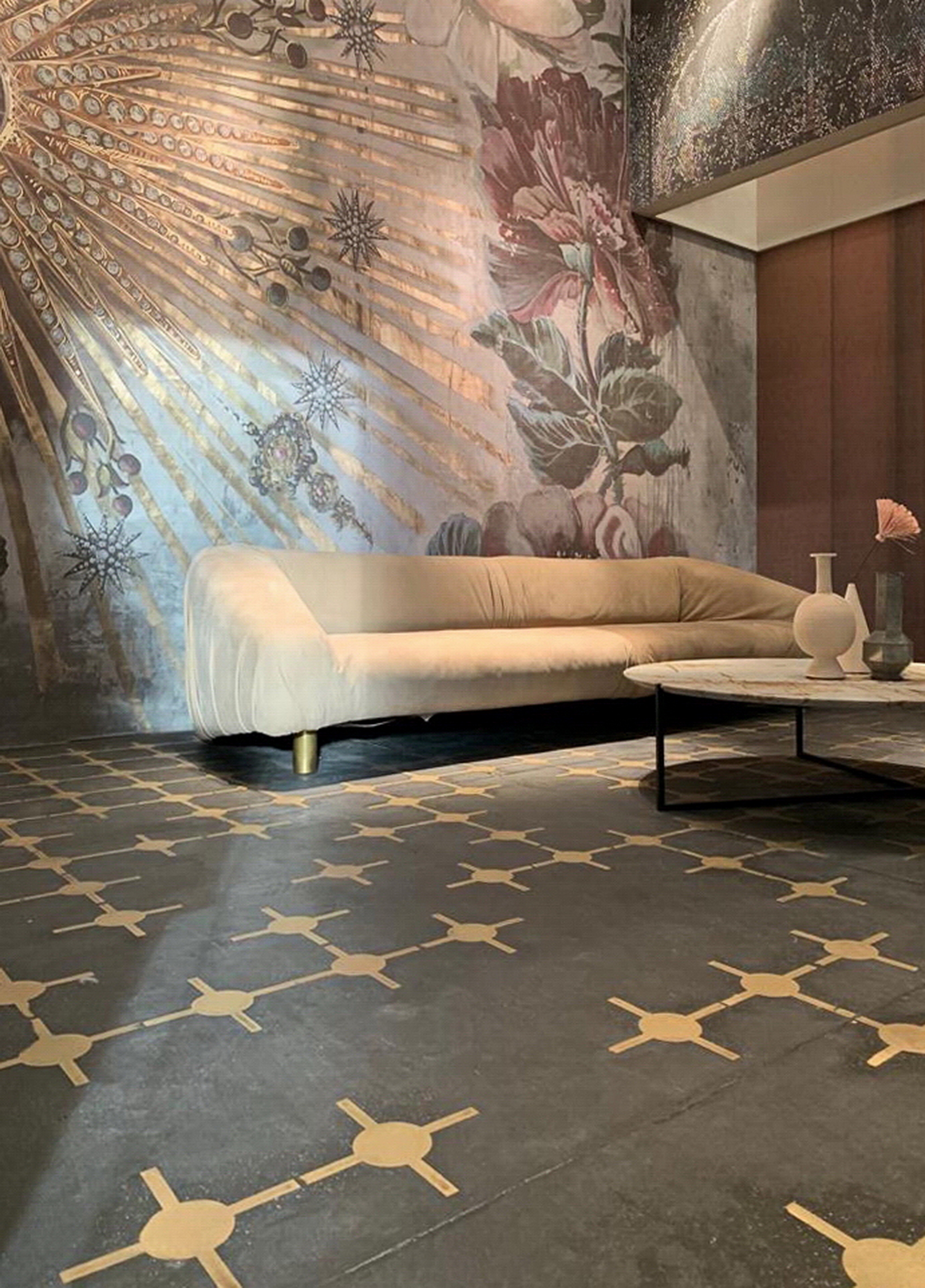 Stand Wall&#038;Deco in Maison Objet Paris 2019, made with Matteo Brioni's TerraTon Floor Smooth Pepe Nero with TerraFrame inserts  by Marialaura Rossiello Studio Irvine