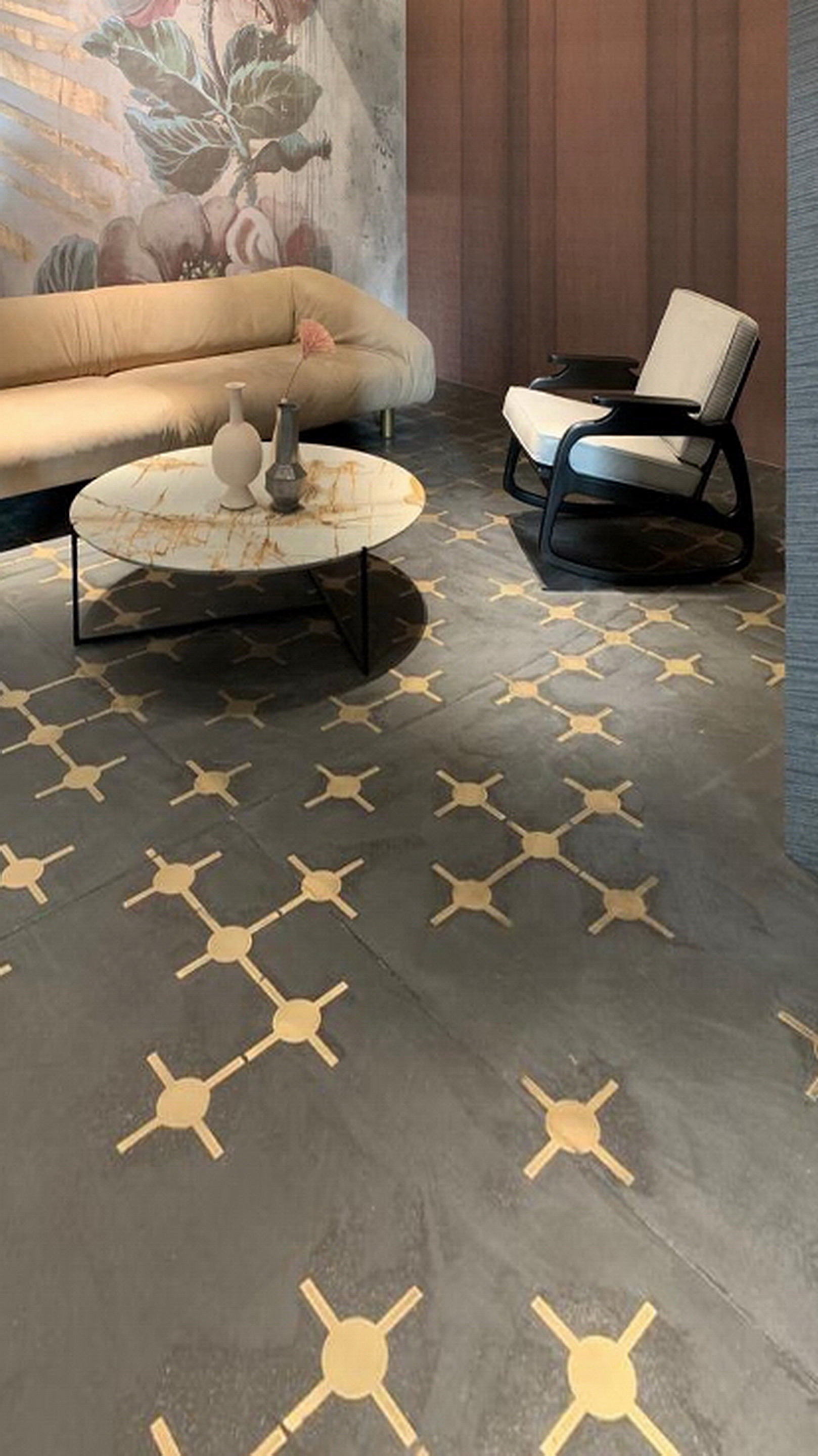 Stand Wall&#038;Deco in Maison Objet Paris 2019, made with Matteo Brioni's TerraTon Floor Smooth Pepe Nero with TerraFrame inserts  by Marialaura Rossiello Studio Irvine