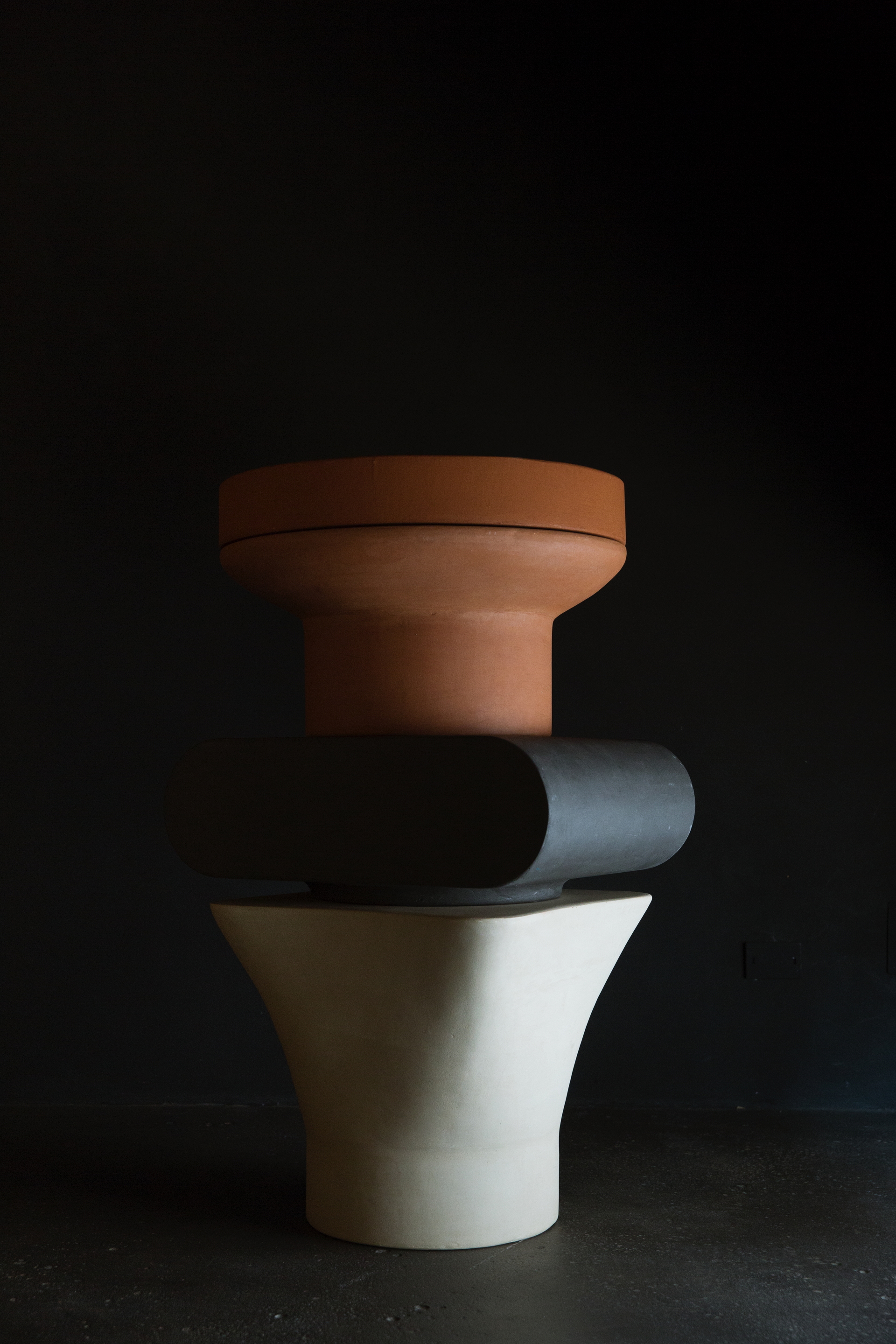 Matteo Brioni headquarter showroom in Ganzaga, Mantua, by Giovanni Bergamaschi, made with TerraTon Floor Wabi Pepe Nero, photo by Giuseppe Gradella