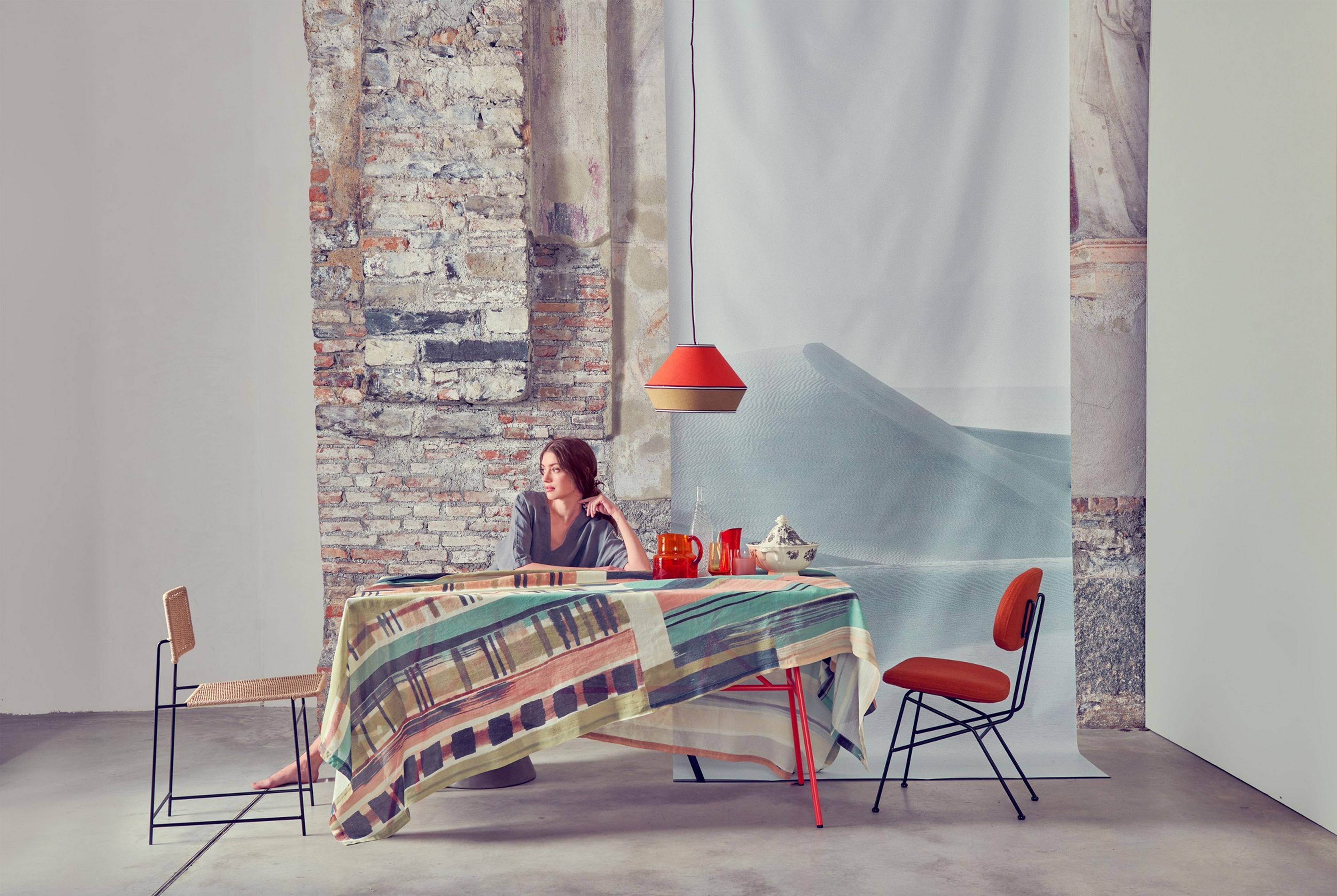 Matteo Brioni's fine-grained clay plaster TerraVista Smooth Panna (cream) color for Society Limonta ADV 2017