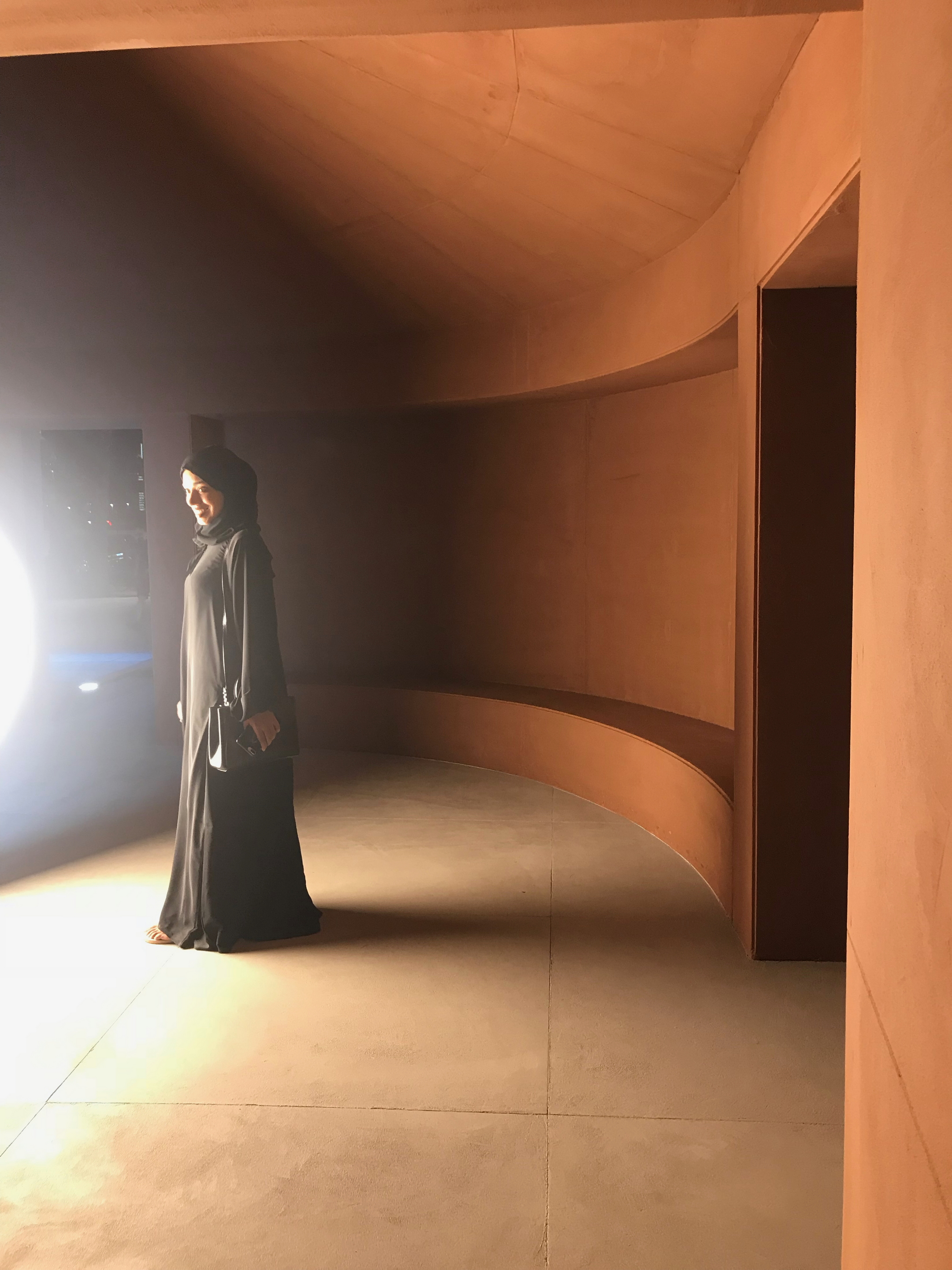 Matteo Brioni's fine-grained clay plaster TerraVista Smooth Cammeo Circadian Light Synthesis installation in Dubai, by Anarchitect, photo by Oana Maria Minuti Sofronia