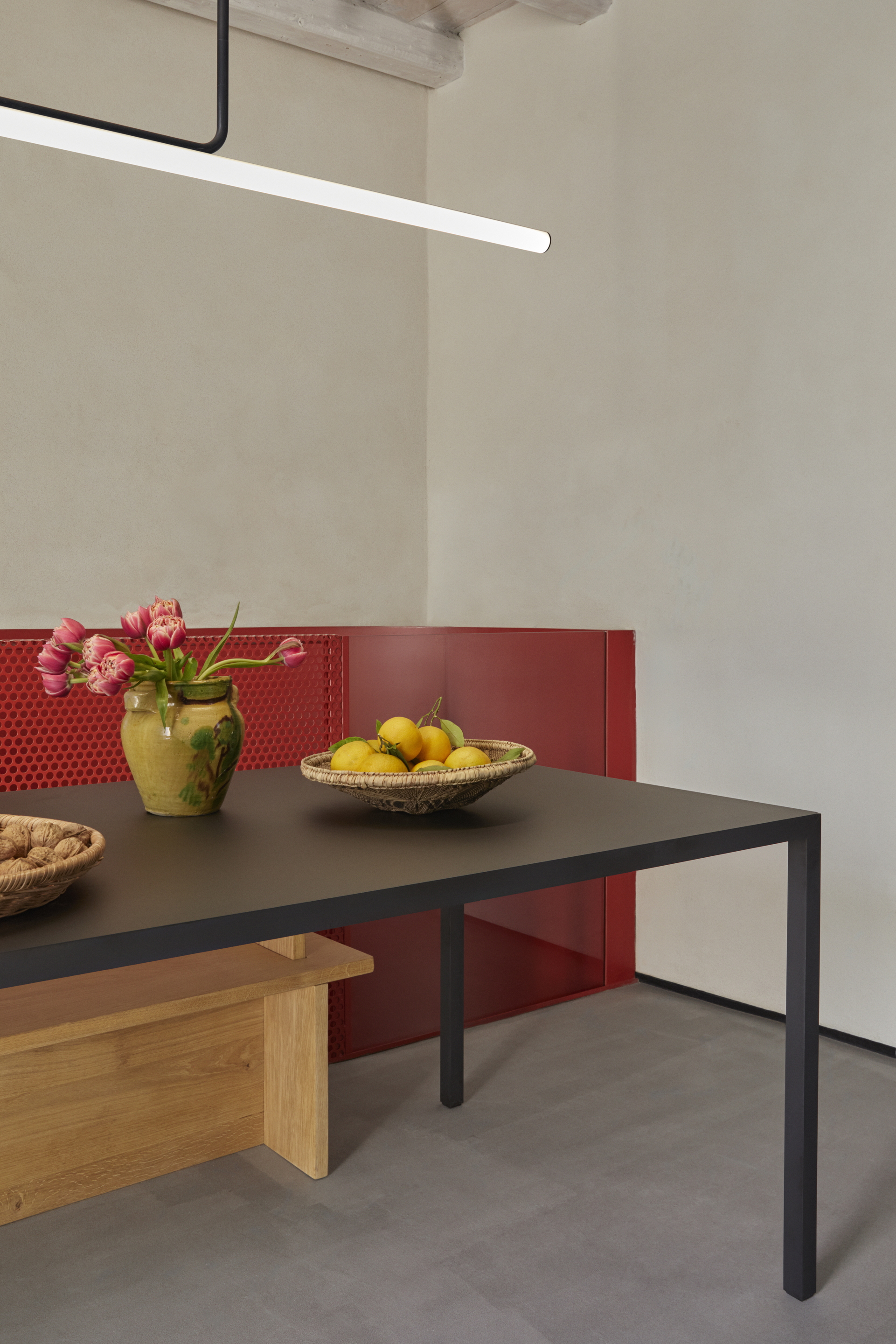 Matteo Brioni's mineral coating TerraFloor Smooth Sale Grigio (gray salt) color on floors for Airbnb 1 Euro House in Sambuca di Sicilia by Studio Didea, photo by Claudia Zalla