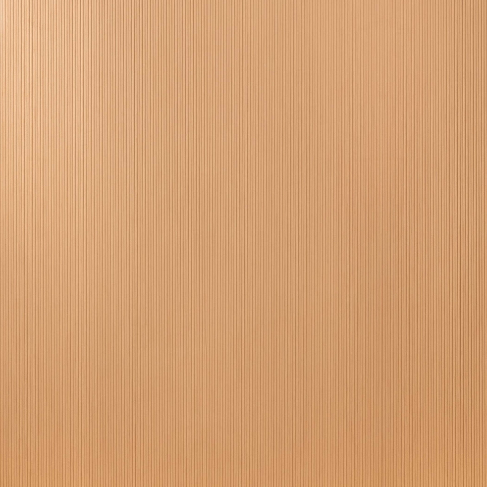 Very coarse-grained clay finishing MultiTerra Structured, bespoke raw earth grooved-work decoration TerraEvoca, all applied to walls of Trussardi Casa display at Milan Furniture Fair in a Panna (cream) color shade. Design and photo by Luxury Living Group