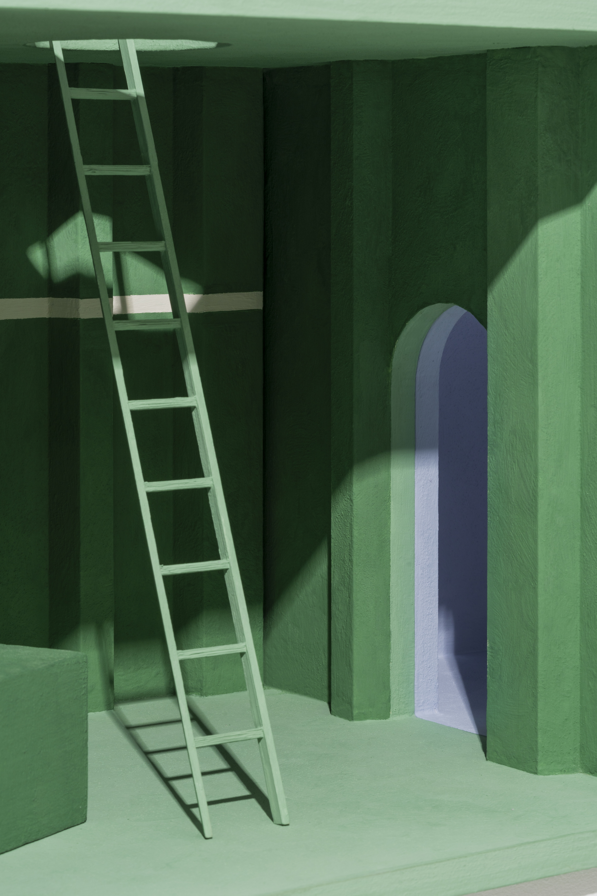 Pittura d'argilla in polvere SkinClay MATTEOBRIONI applicata sulle superfici del modello Casa di bambola progettato da Studio Irvine. Fotografia by Delfino Sisto Legnani