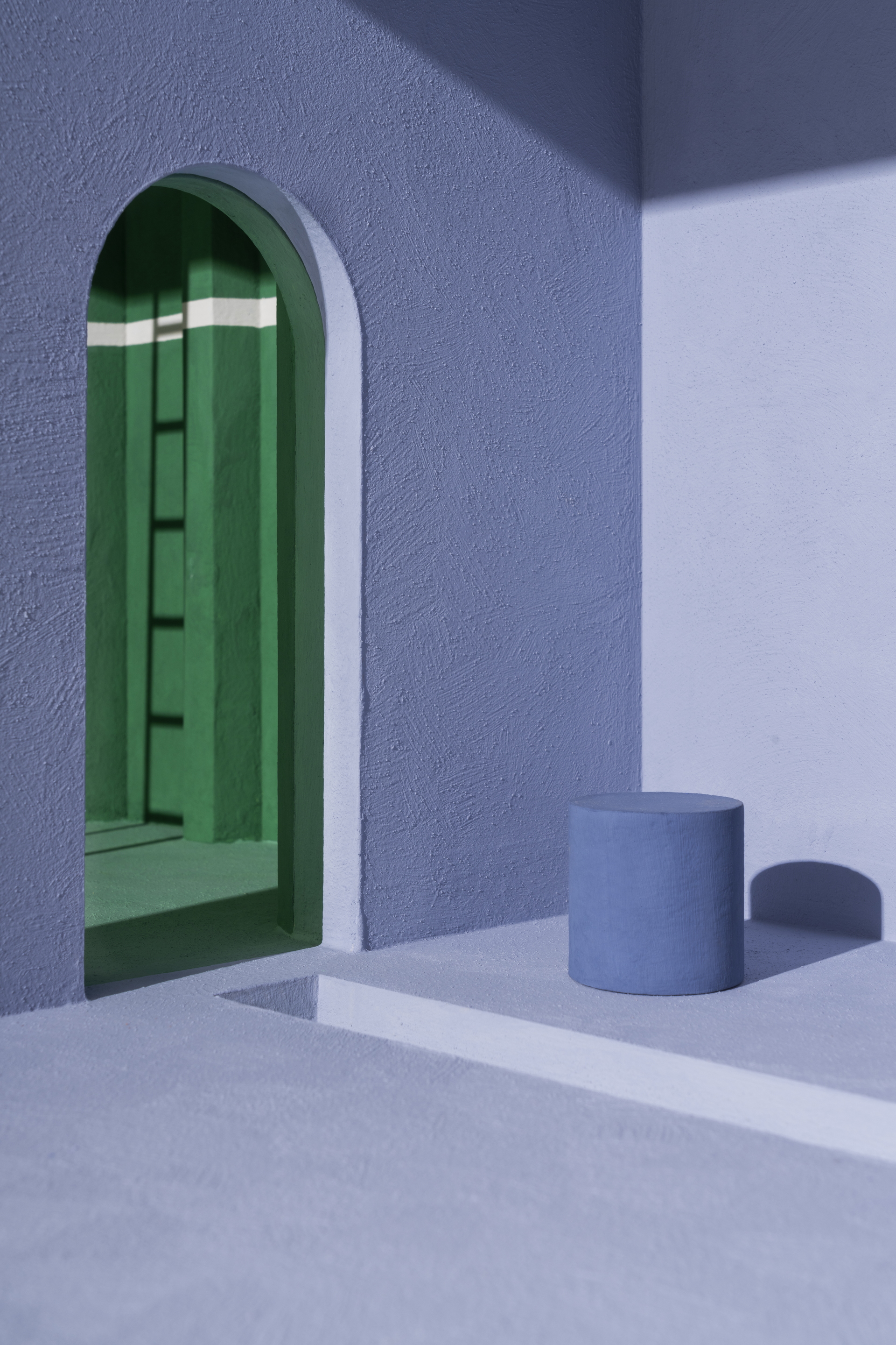 MATTEOBRIONI SkinClay powder paint applied to the surfaces of the Doll's house model designed by Studio Irvine. Photography by Delfino Sisto Legnani