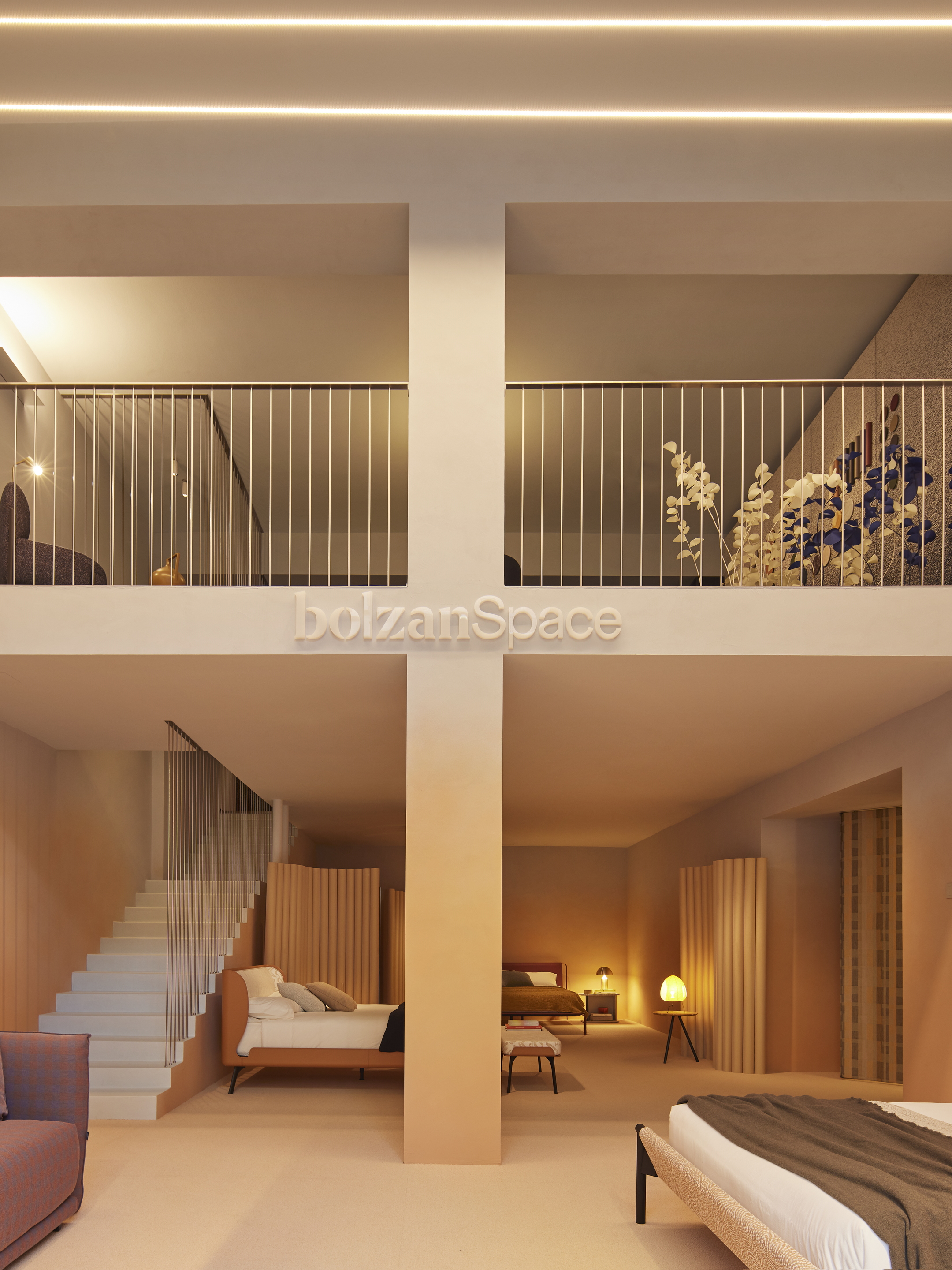 TerraSilk Smooth  clay paint and TerraVista Plus Smooth reinforced raw earth finishing plaster, both custom color, for the BolzanSpace showroom in Milan. Project by Zanellato/Bortotto, Photography by Omar Sartor