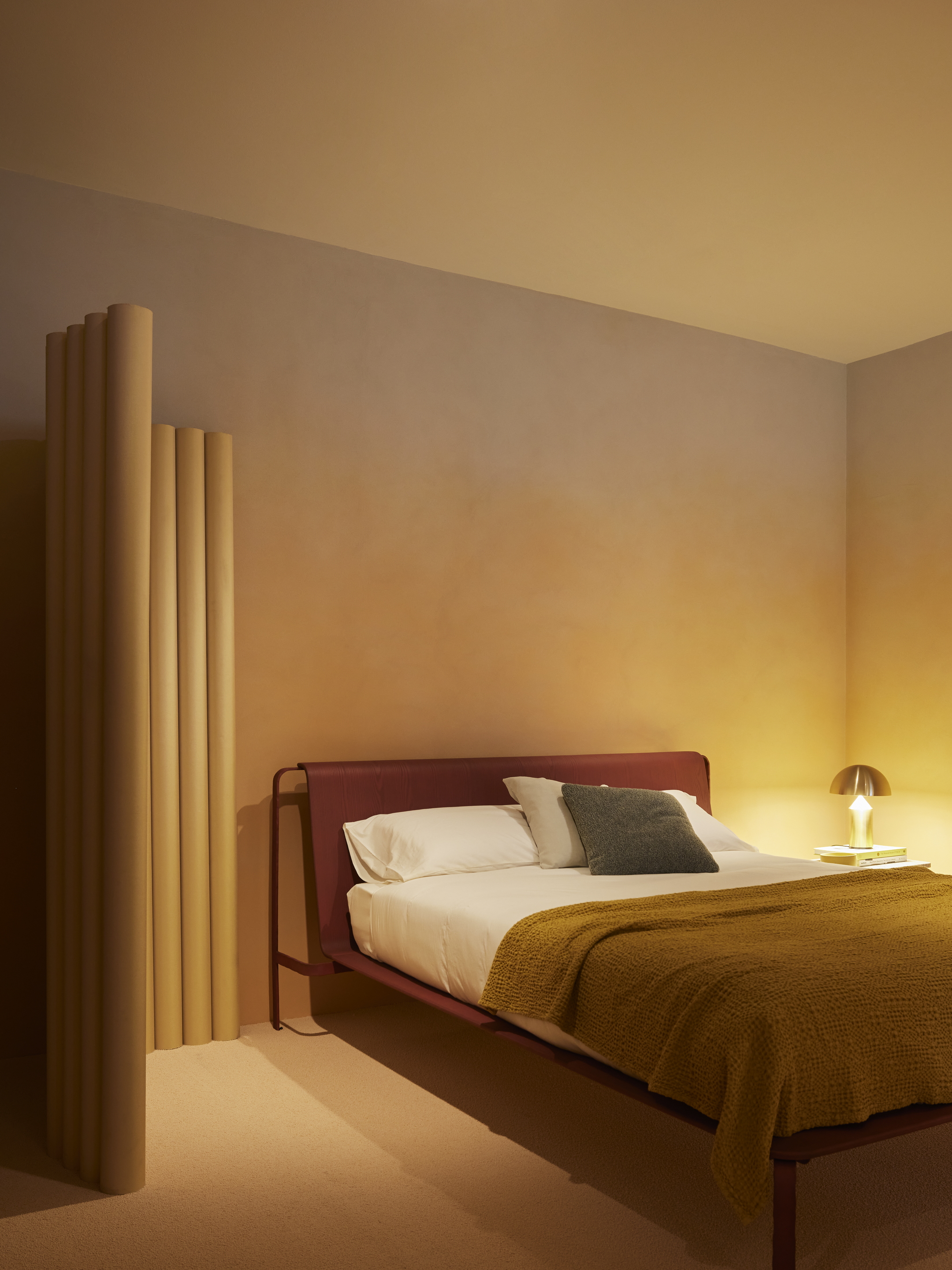 TerraSilk Smooth  clay paint and TerraVista Plus Smooth reinforced raw earth finishing plaster, both custom color, for the BolzanSpace showroom in Milan. Project by Zanellato/Bortotto, Photography by Omar Sartor