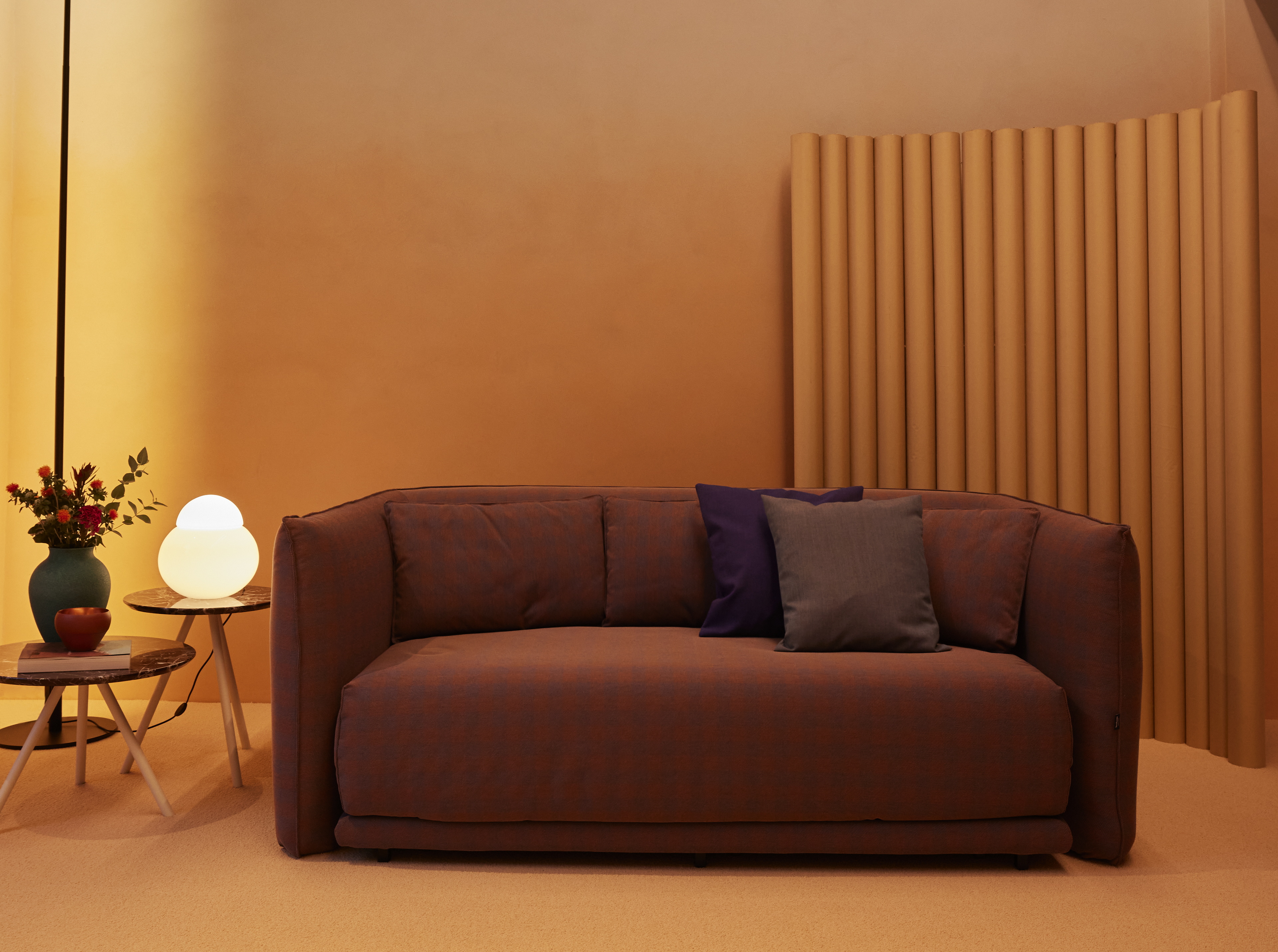 TerraSilk Smooth  clay paint and TerraVista Plus Smooth reinforced raw earth finishing plaster, both custom color, for the BolzanSpace showroom in Milan. Project by Zanellato/Bortotto, Photography by Omar Sartor